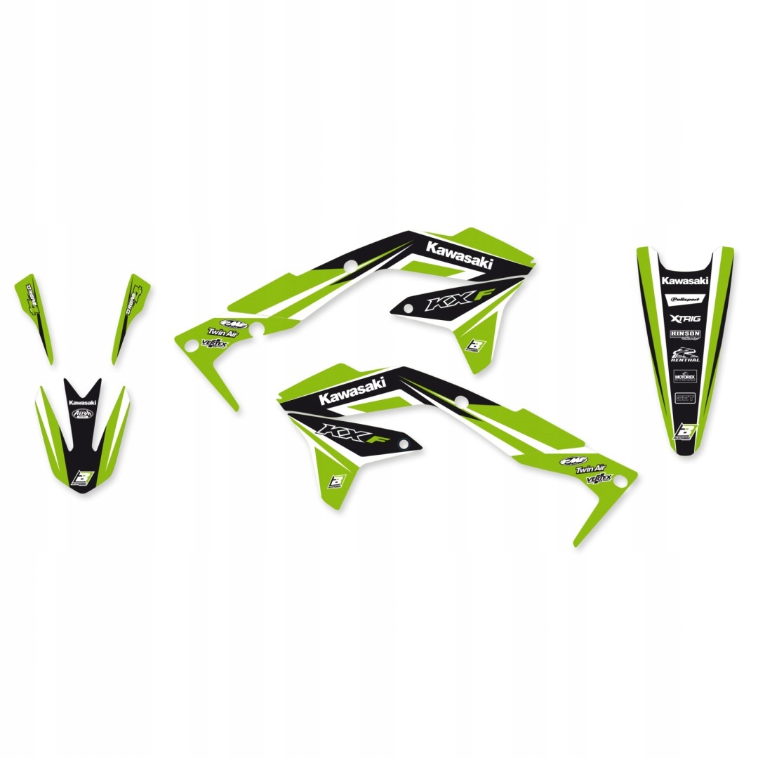 Sada Nálepiek (oklein) Kawasaki Kx 450F '16-'18 Dream 4 Zelená Čierna