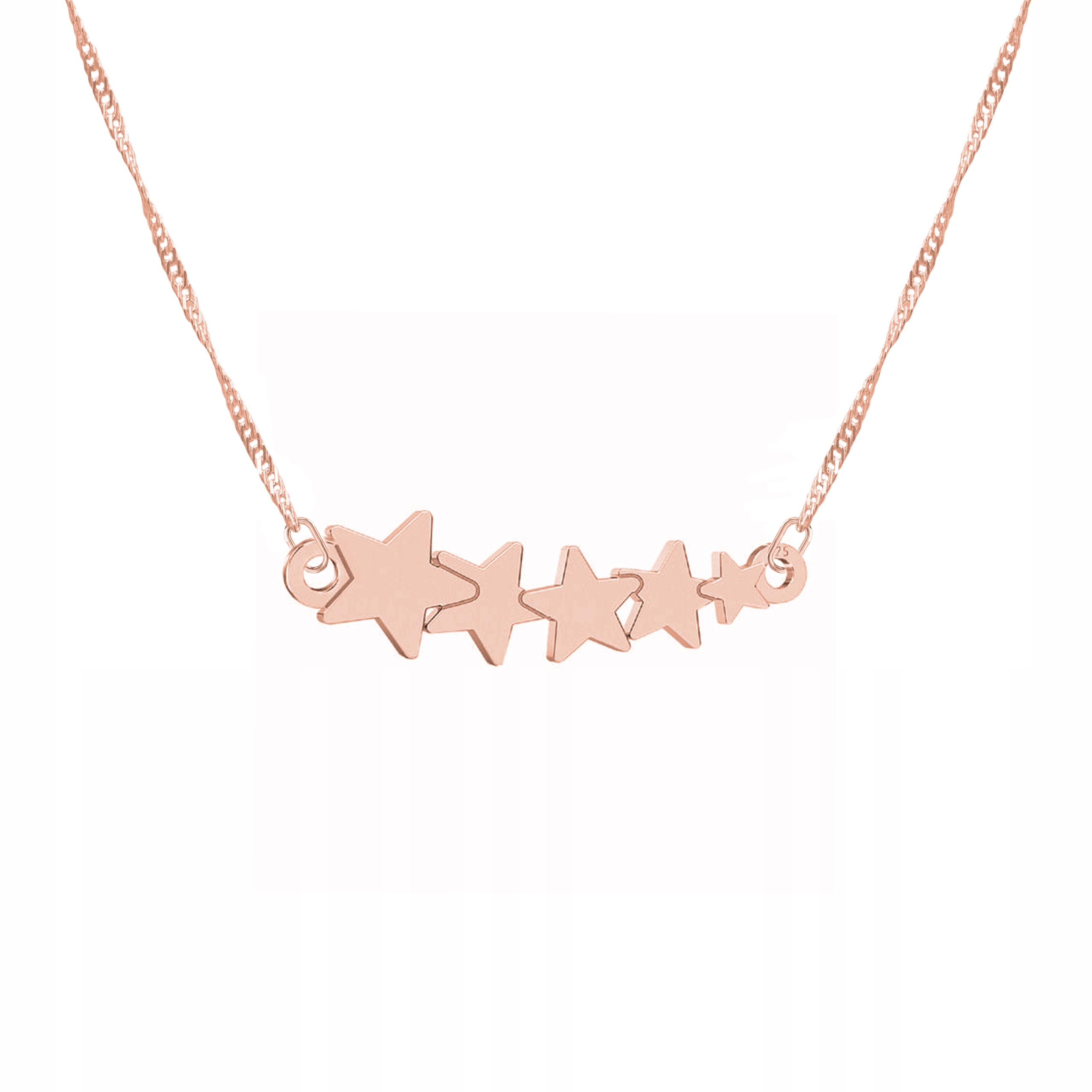 Řetízek zlatý náhrdelník 925 Hvězdičky Stars