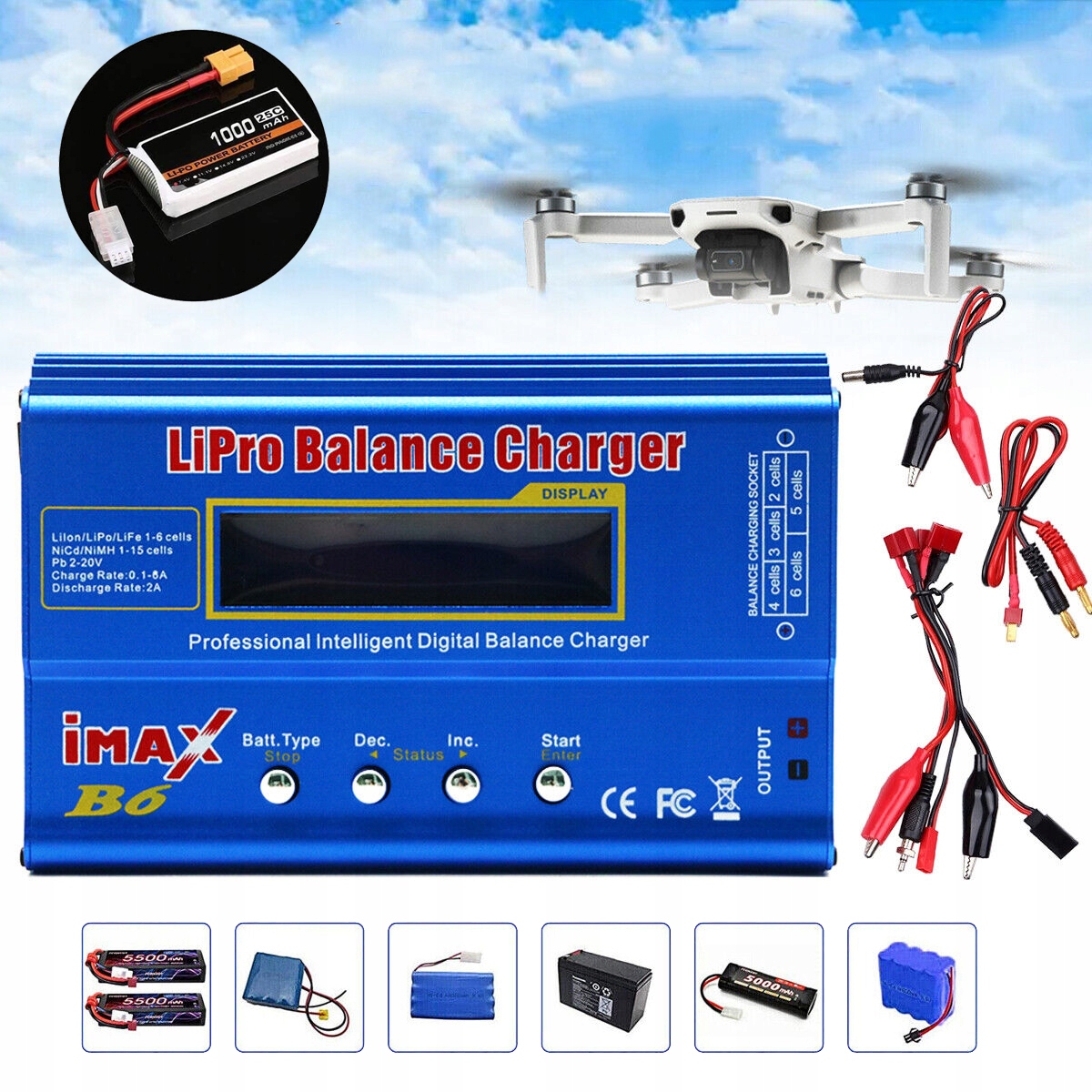 LIPO ŁADOWARKA BALANSOWA, IMAX B6 80W CYFROWY LCD ŁADOWARKA DO RÓWNOLEGŁEGO
