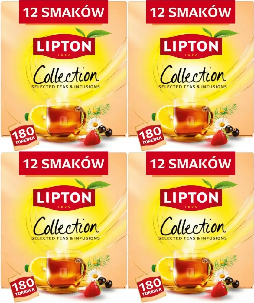 Zestaw herbat Lipton Variety Pack 12 smaków 180 kopert x4