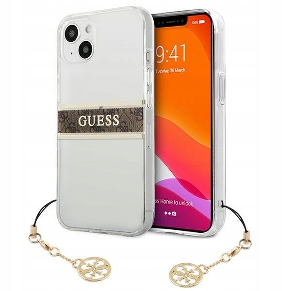 Guess GUHCP13SKB4GBR iPhone 13 mini 5,4" Transparent hardcase 4G Brown