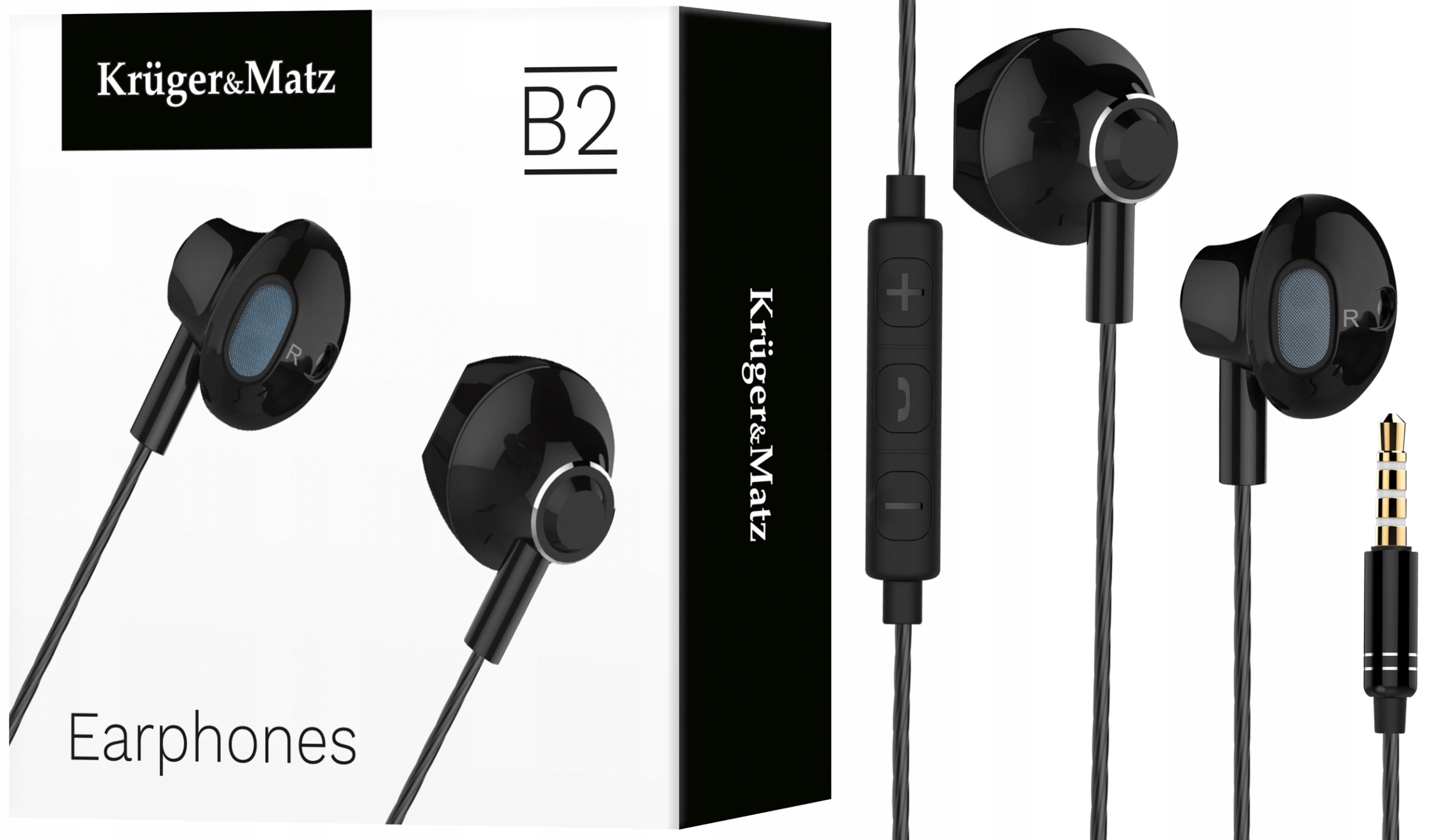 SŁUCHAWKI DOUSZNE JACK AUX MIKROFON KRUGER MATZ B2