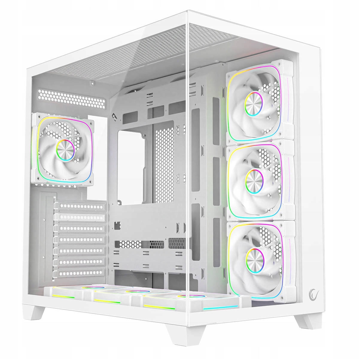 Rampage Počítačová Skříň Pc s tvrzeným sklem Sealite 7x ventilátor Argb Pwm Bílá