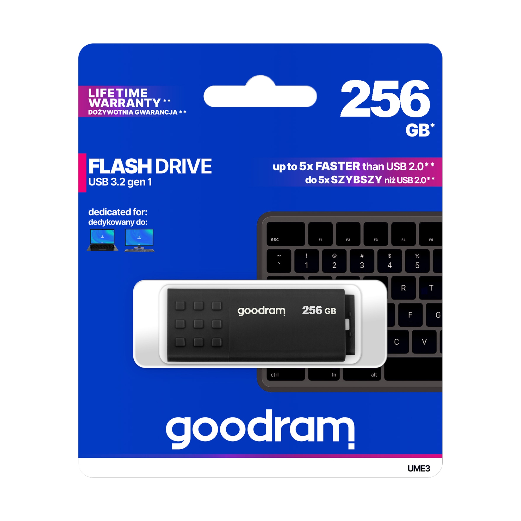 Pendrive Goodram Usb 3.2 256 Gb černý