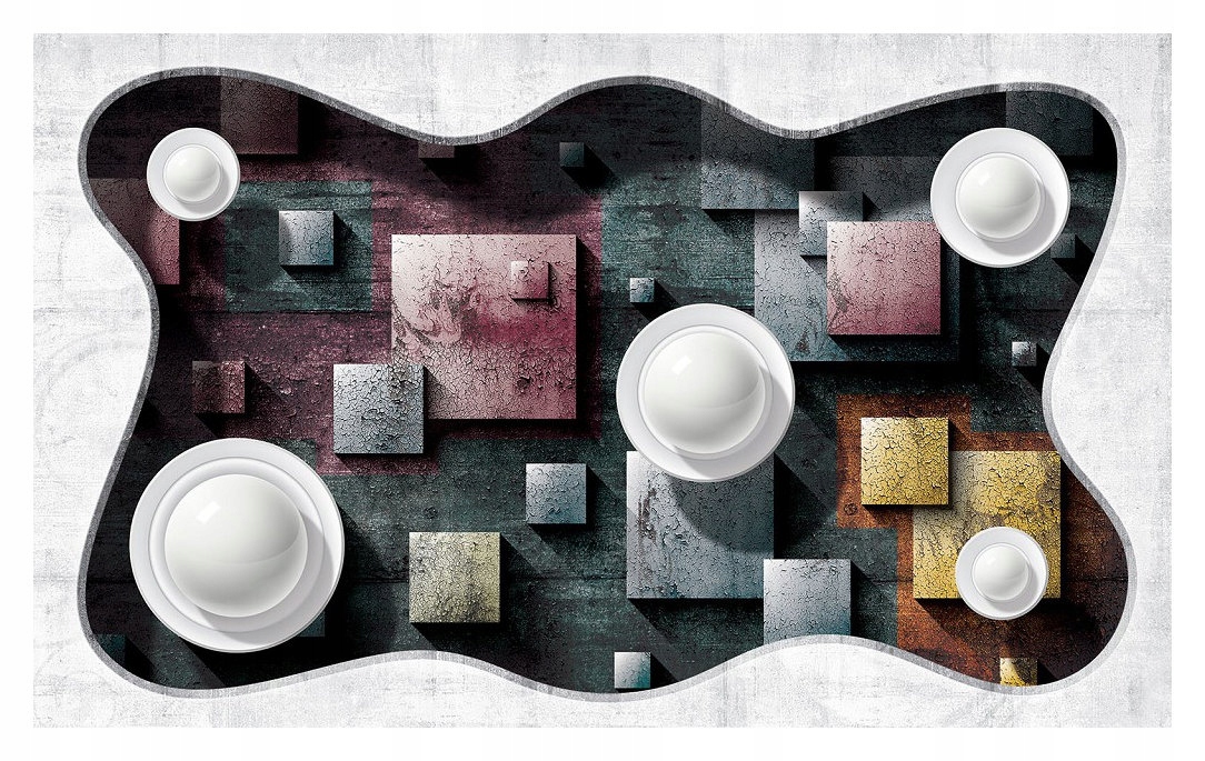 Fototapeta Bílé sféry Geometrie Abstrakce Modern Loft 350x250 lepidlo