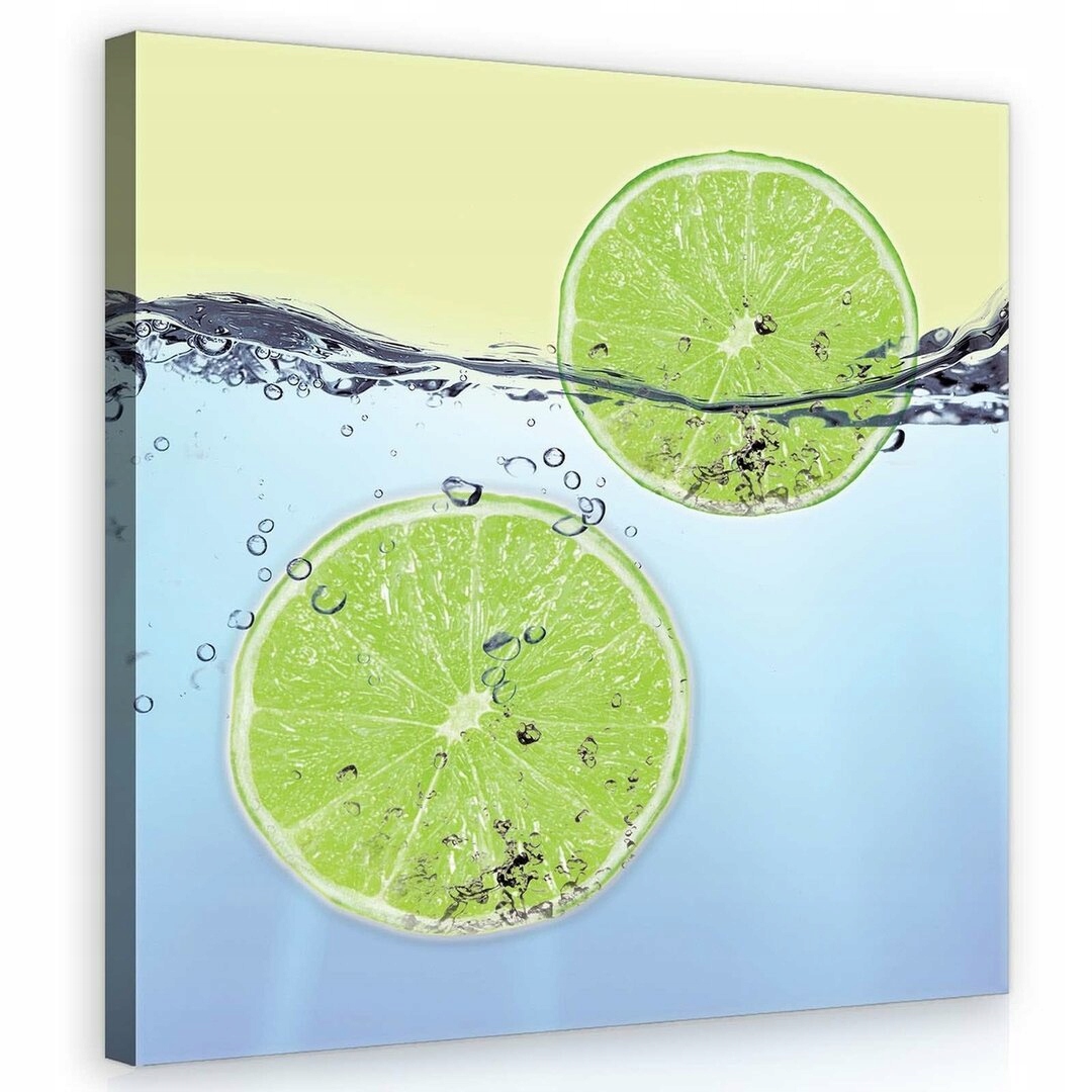 Obraz 80x80 Svěžest Limetka Voda Postříkání Bublinky Citrus Chlad