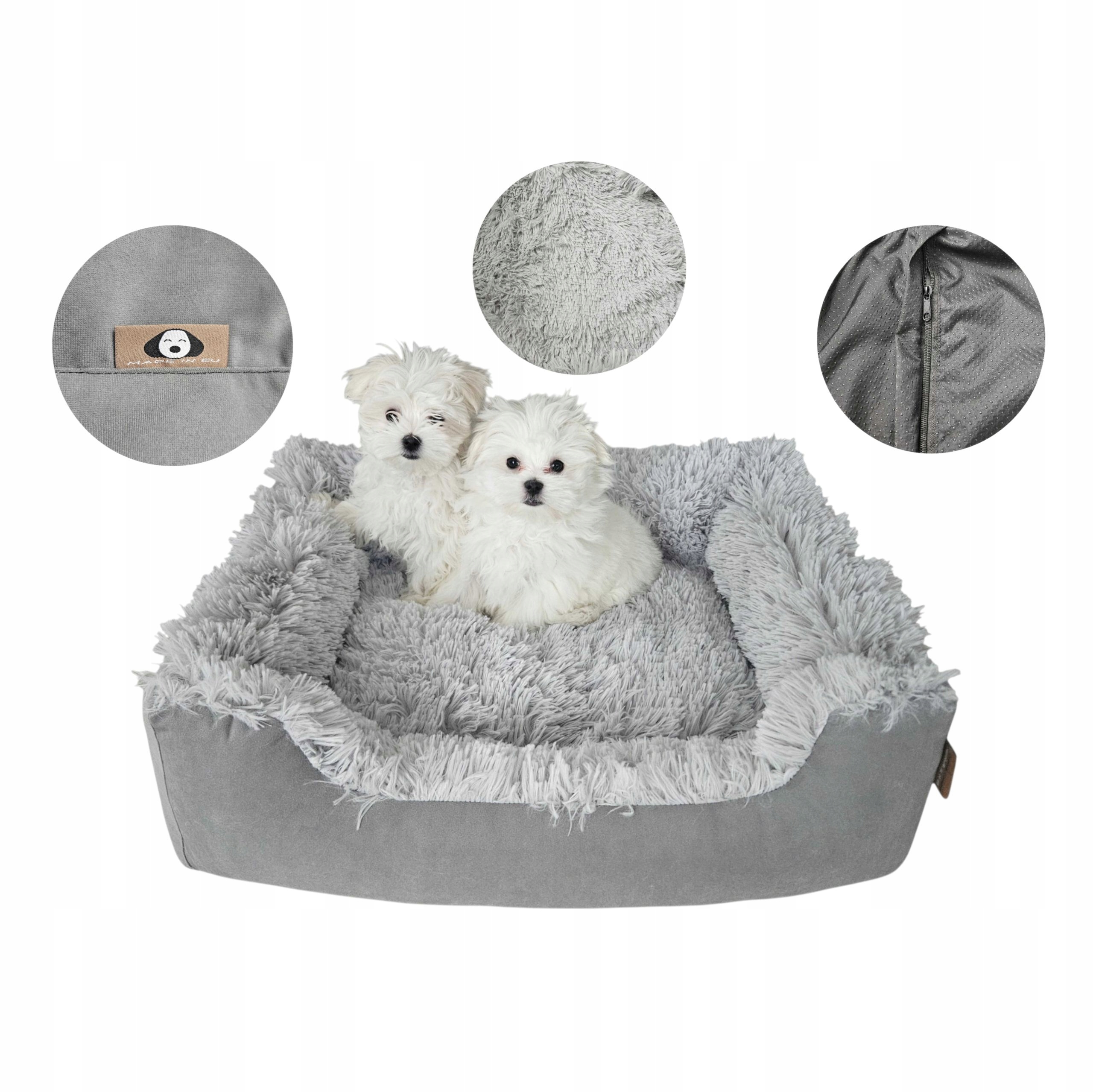 Levně Pelíšek pro psa 70x55 M, pohodlná pohovka Kožíšek-Bianka Šedá