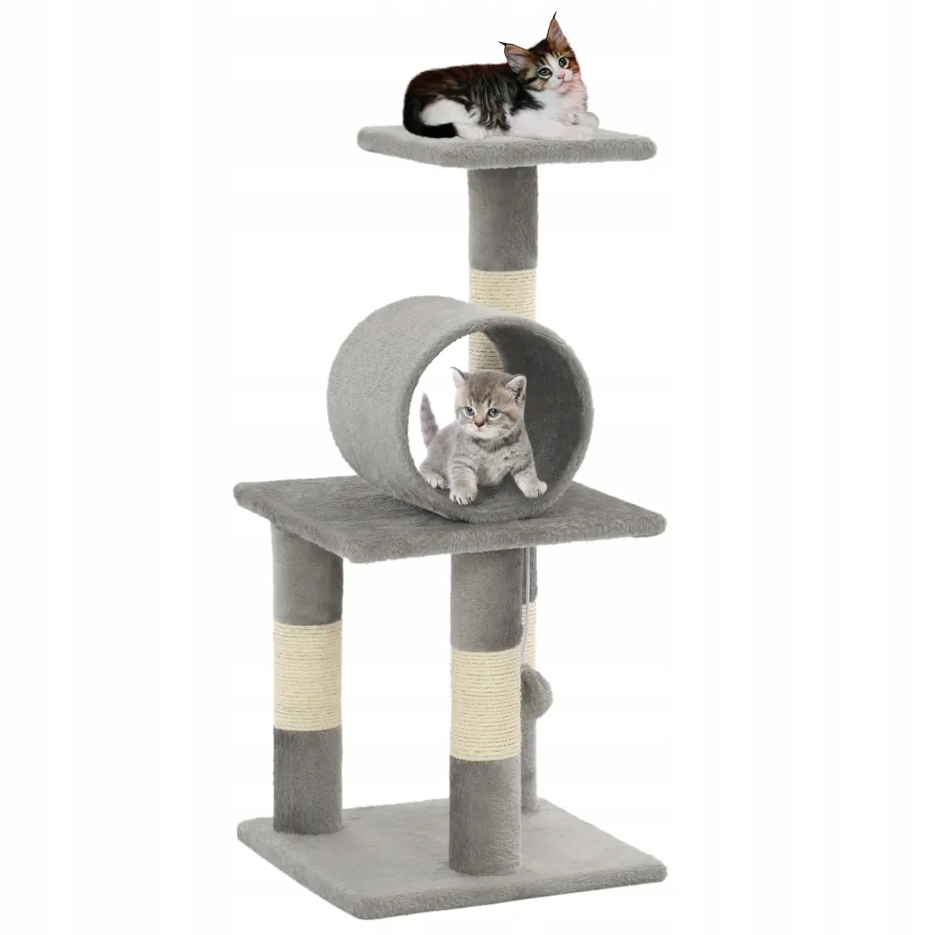 Levně vidaXL Škrabadlo pro kočky se sisalovými sloupky, 65 cm, šedé