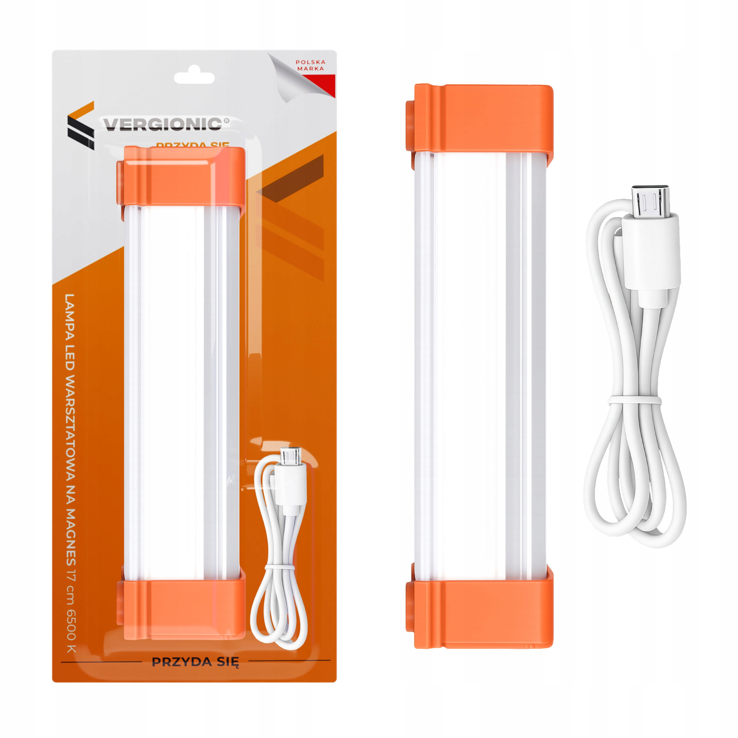 Lampa Warsztatowa Led Magnes 17cm 6500K Usb Mocna Akumulatorowa