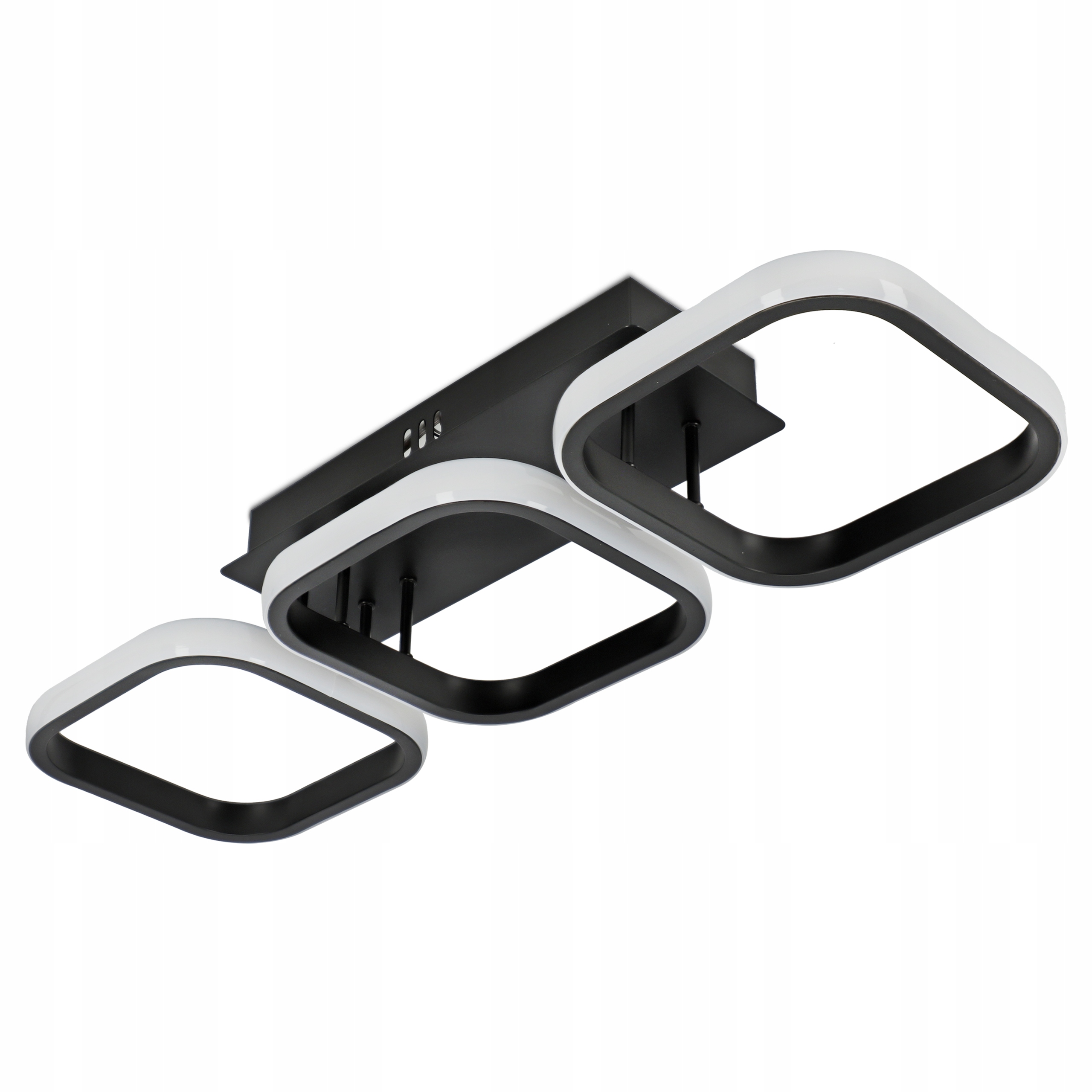 Lampa Sufitowa Led Plafon Czarny Żyrandol 3 Barwy Do Kuchni 48W 4320lm