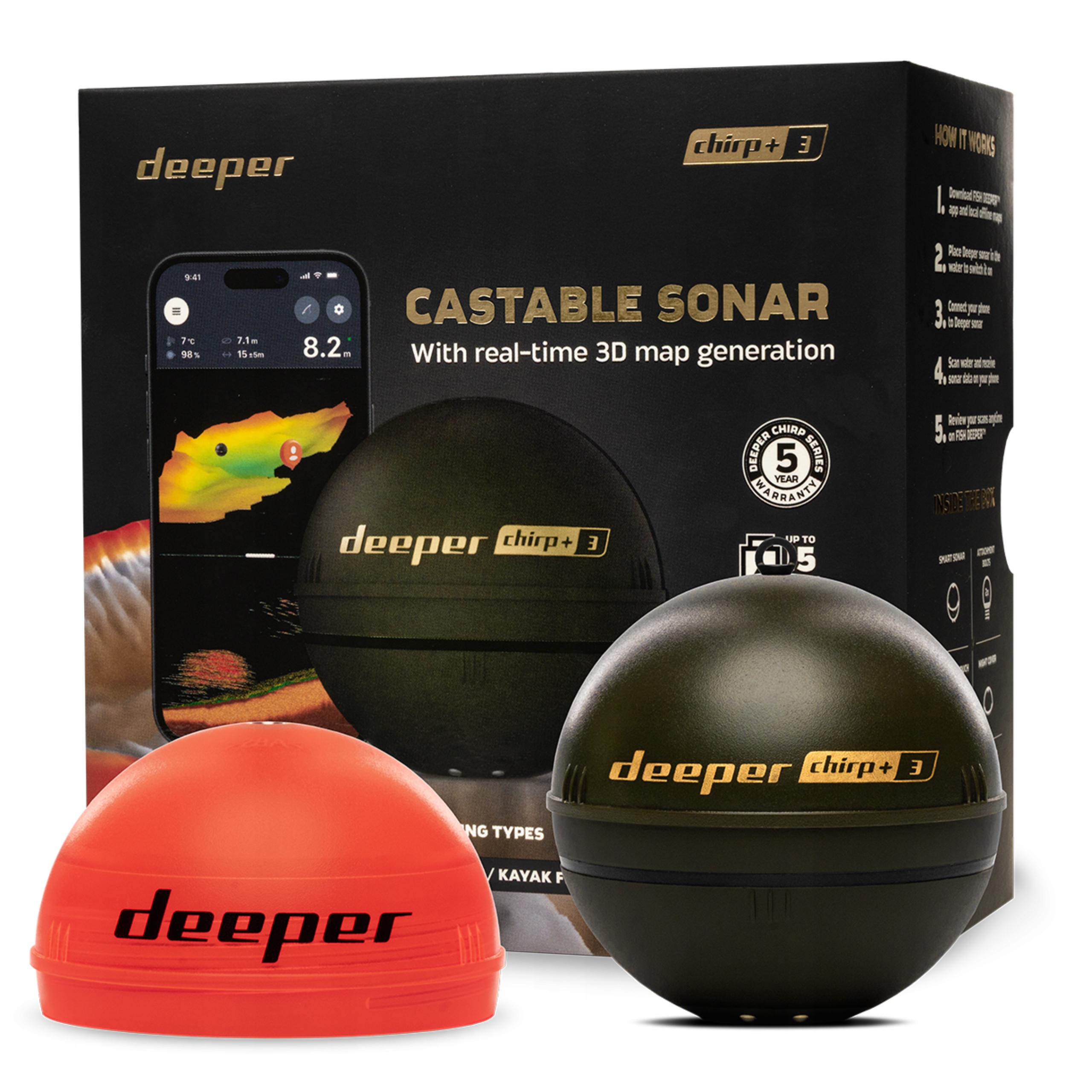 Echosonda Deeper Smart Sonar Chirp Plus 3 Osłona Nocna Gps