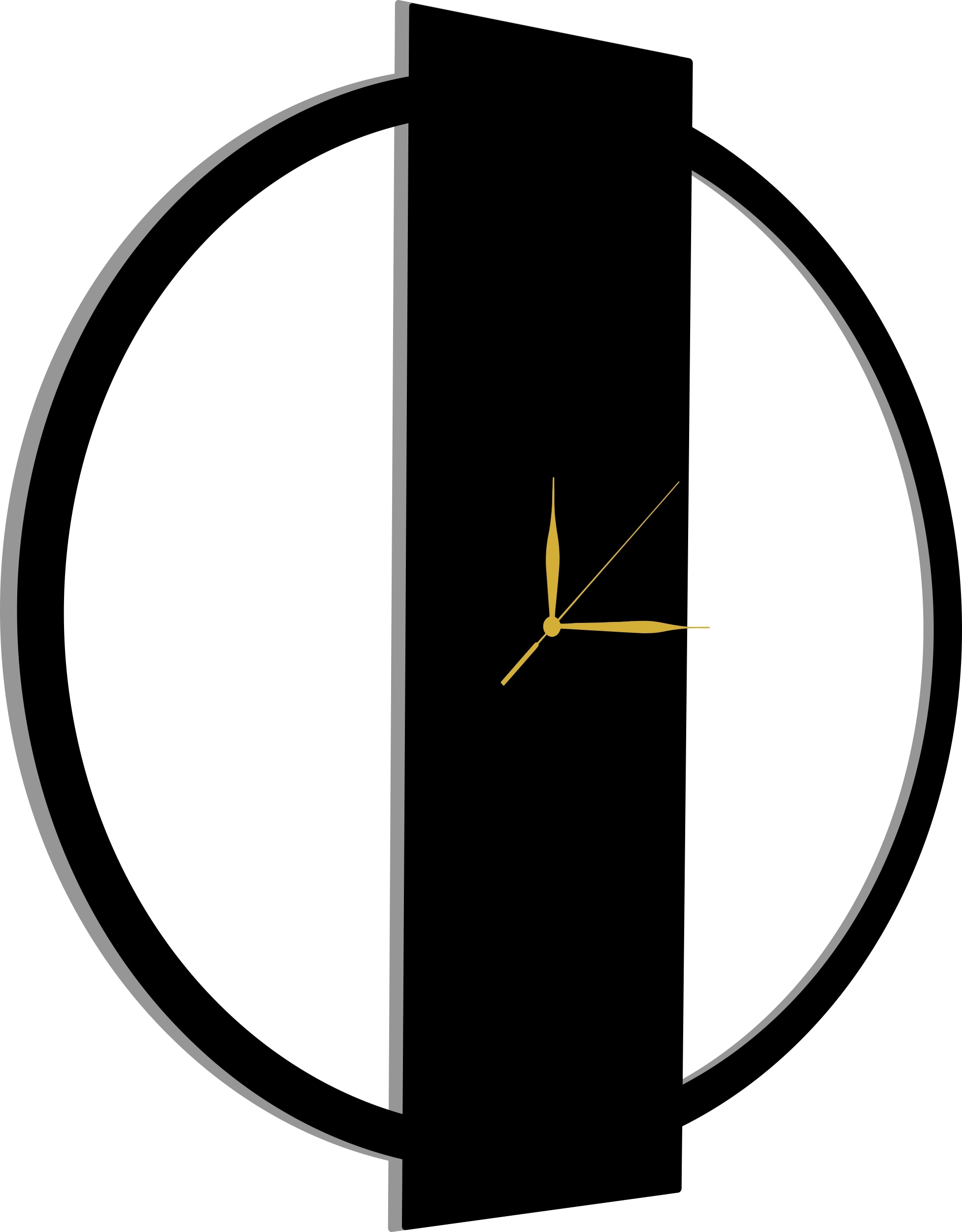 Dřevěné Nástěnné Hodiny Loft Ovál Tichý Do Obývacího Pokoje Moderní Dárek 70 CM