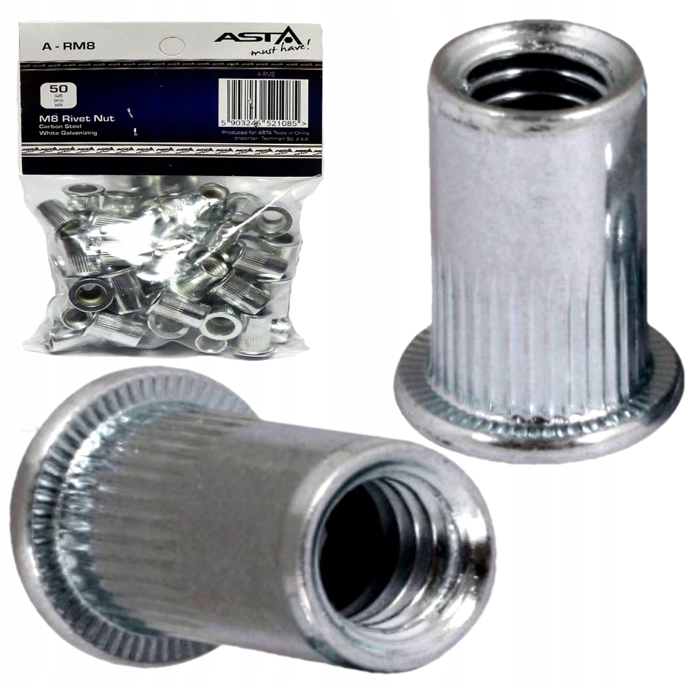 

Nitonakrętki Stalowe M8 Kpl 50SZT Asta