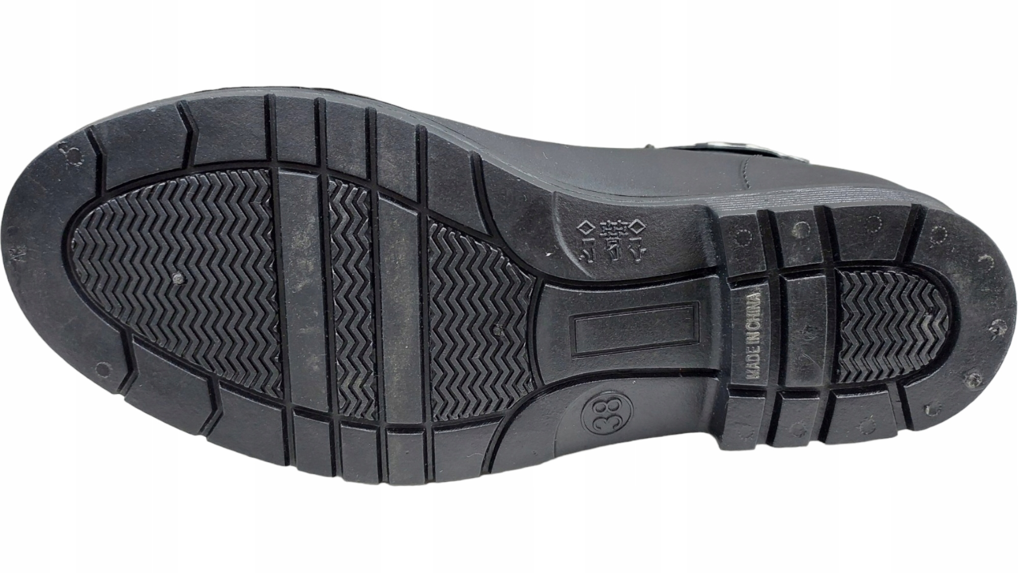 KALOSZE DAMSKIE BOTKI SZTYBLETY NAPIS CZARNE r 38 Wzór dominujący bez wzoru