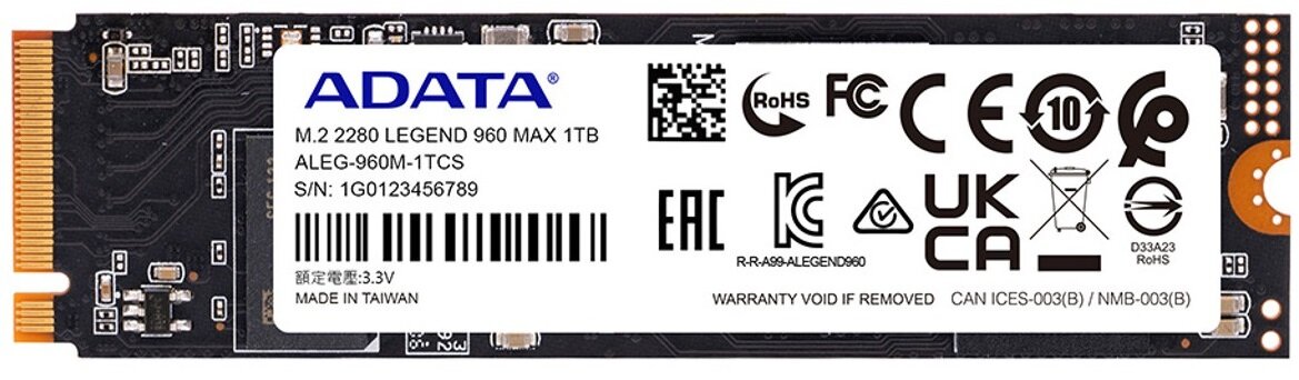 Dysk ADATA Legend 960 Max 1TB SSD Pamięć podręczna 0 MB