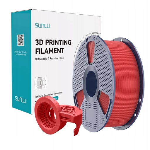 Filament SUNLU High Speed Matte PETG Red /czerwony do 600mm/s 1,75 mm 1000g