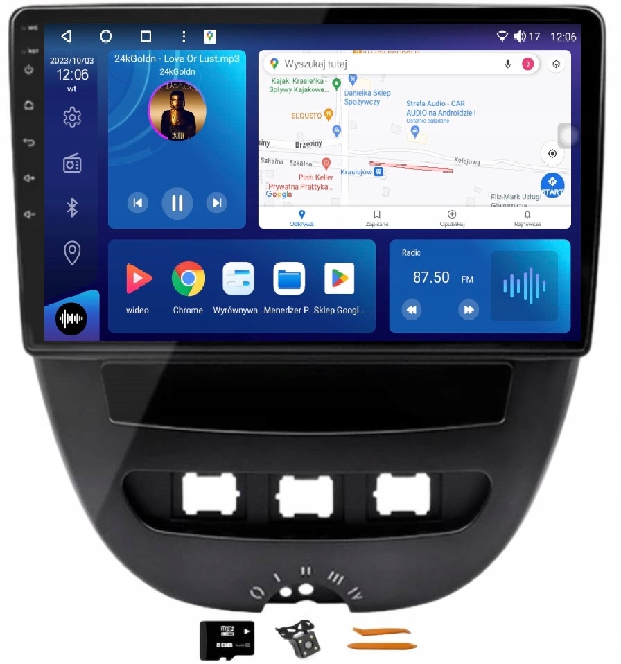 Rádio Android Nawgácia Qled Carplay 128GB Peugeot 107 Toyota Aygo 1 05-14