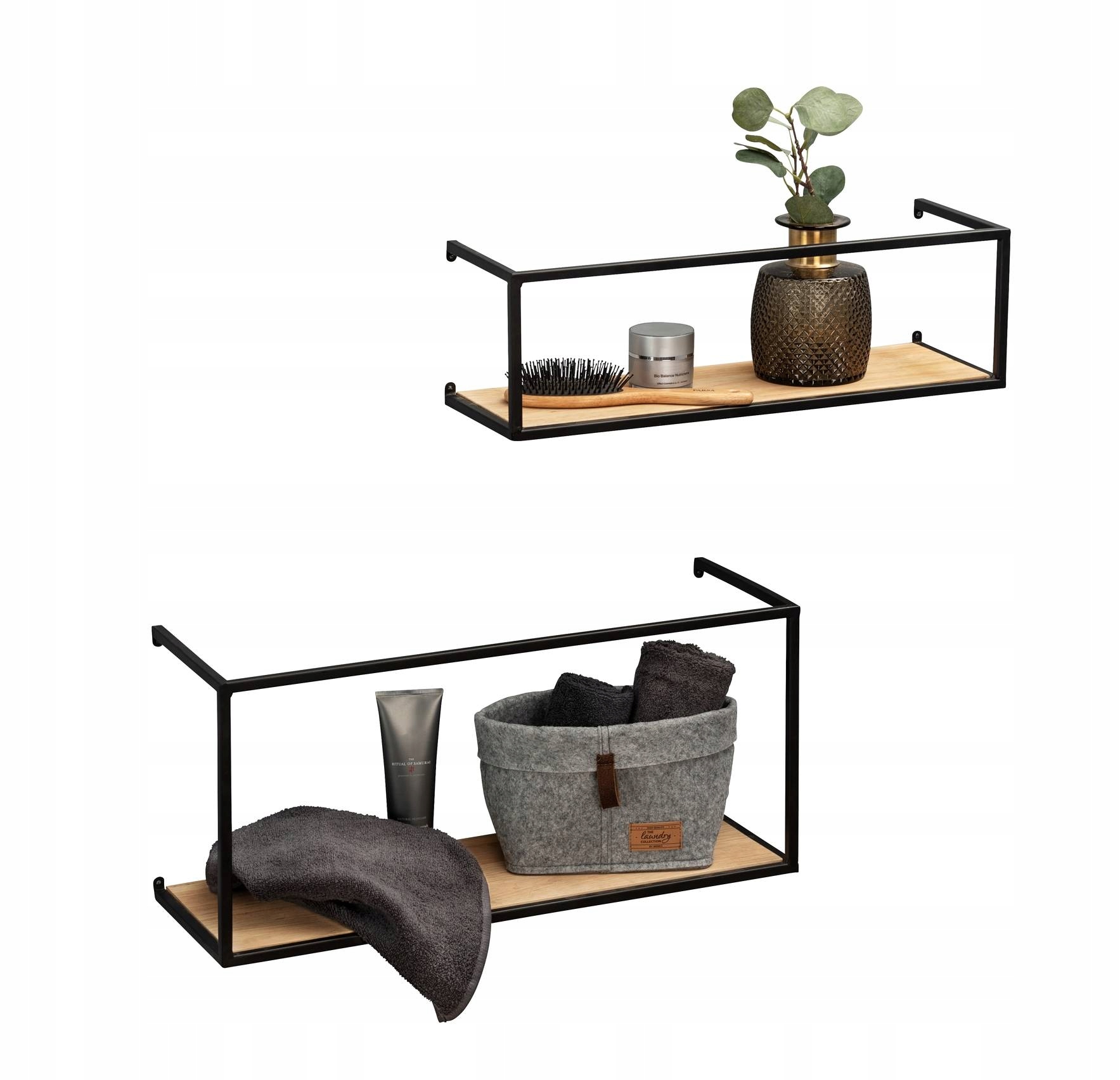 Półka LOFT metal Wenko 55 x 20 cm czarna Głębokość mebla 20 cm