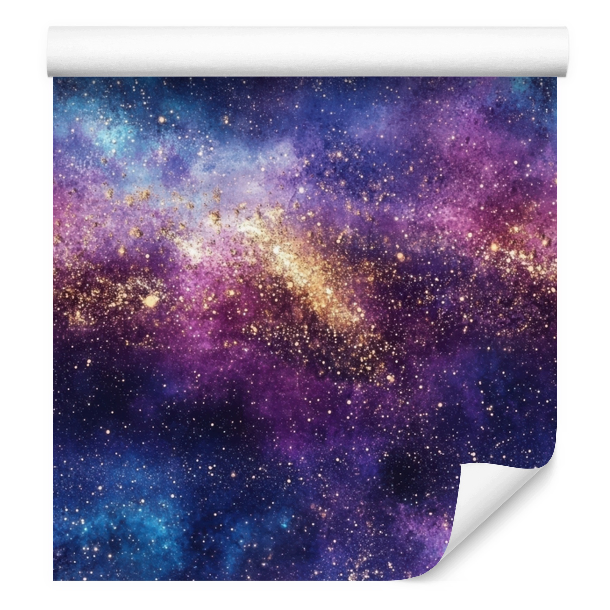 Akvarijní tapeta galaxie světle modrá a fialová do obývacího pokoje a ložnice 50x1000