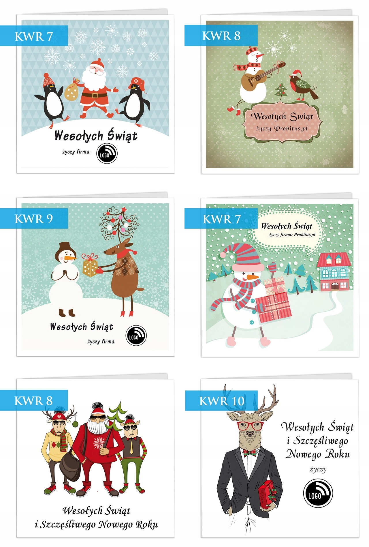 FIRMOWE KARTKI ŚWIĄTECZNE Biznesowe dla FIRM LOGO Wysokość produktu 15 cm