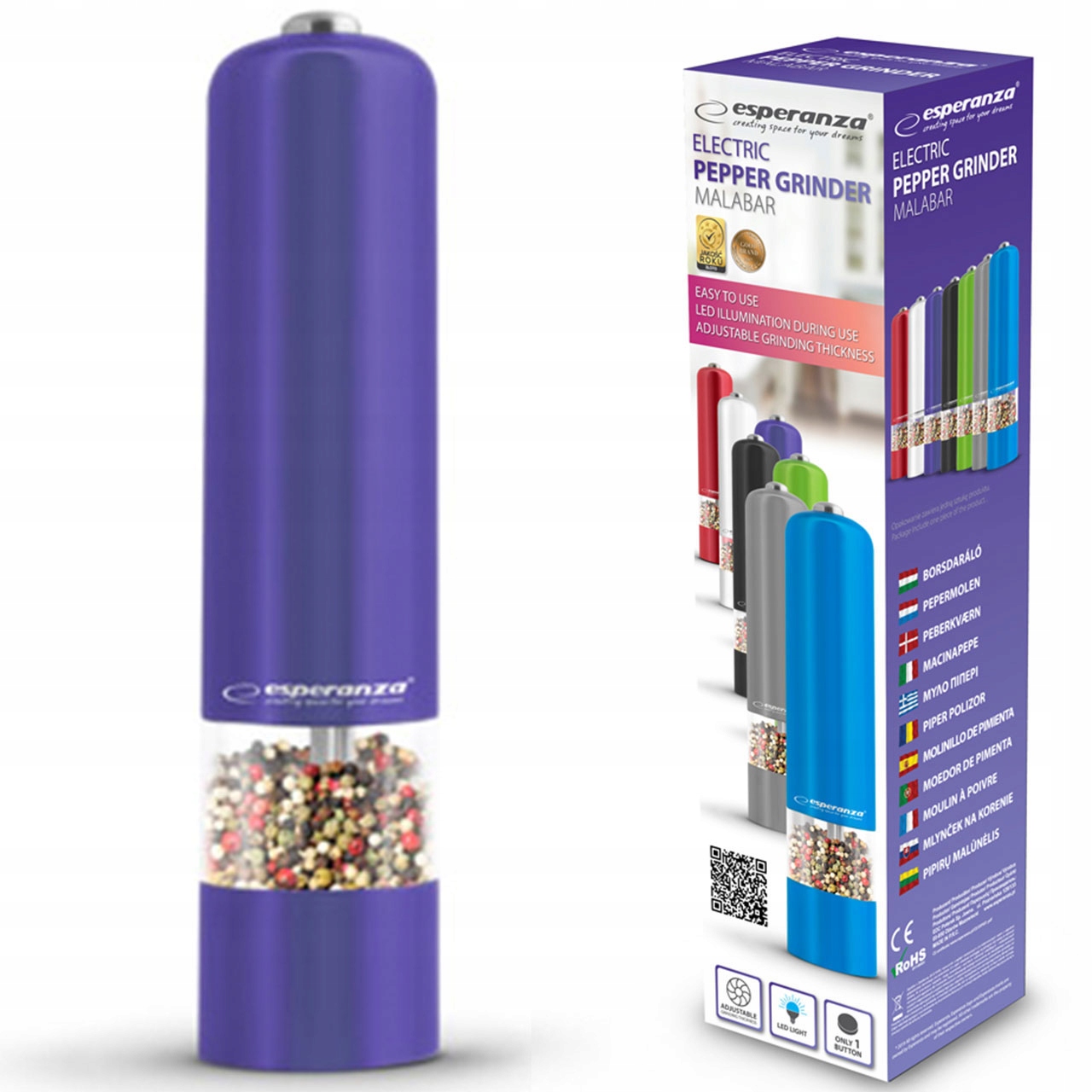 

Młynek Elektryczny Do Pieprzu Soli Ziół Przypraw