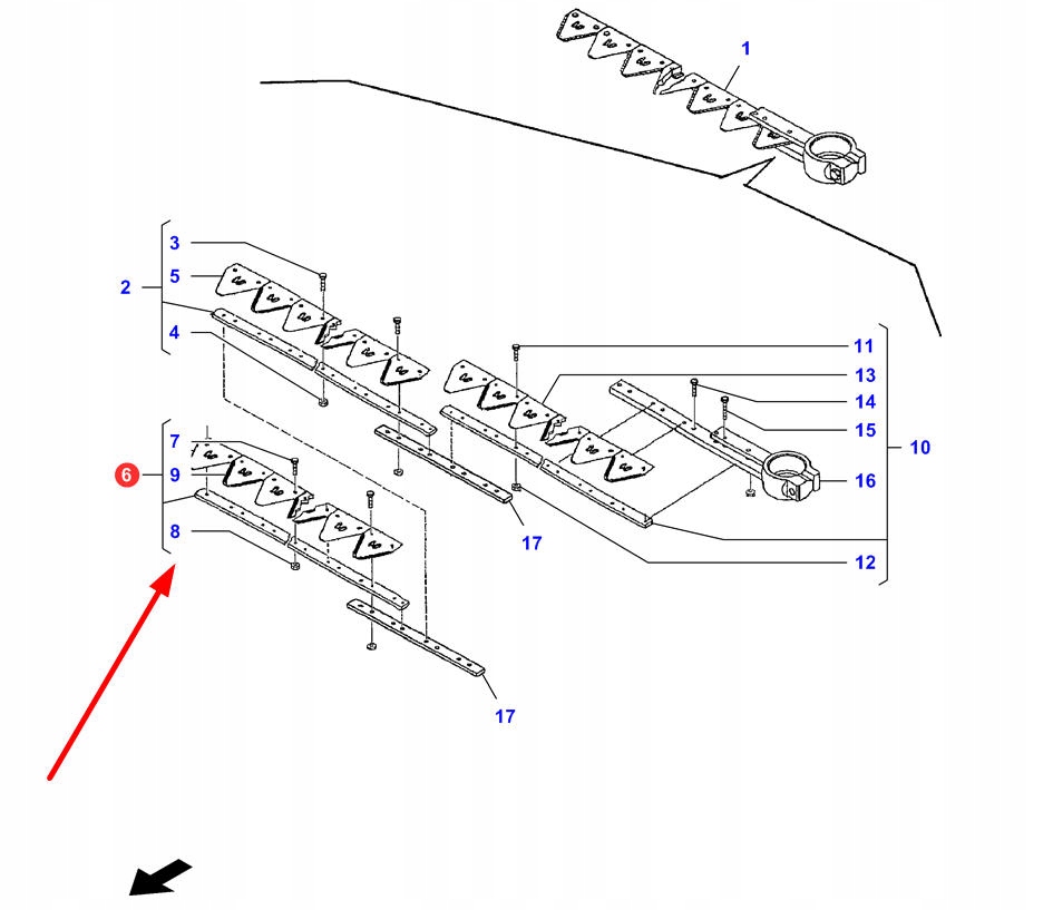 La322704100 ножевая планка hederu