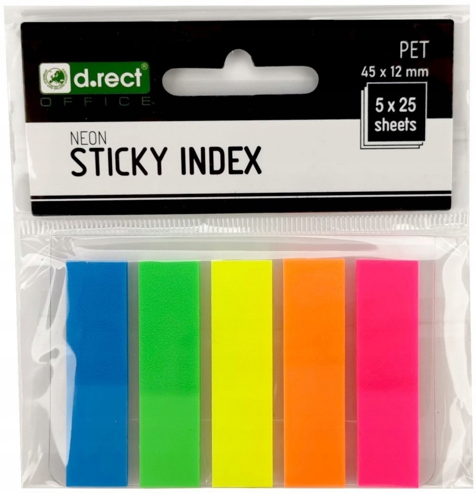 

Zakładki indeksujące pet 45x12mm 5 x 25 sztuk
