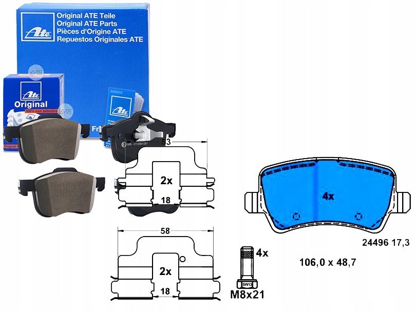 ATE13.0460-2722.2 Kostky Ham. Ford Zadní Galaxy/s-ma Asistent řidiče #33