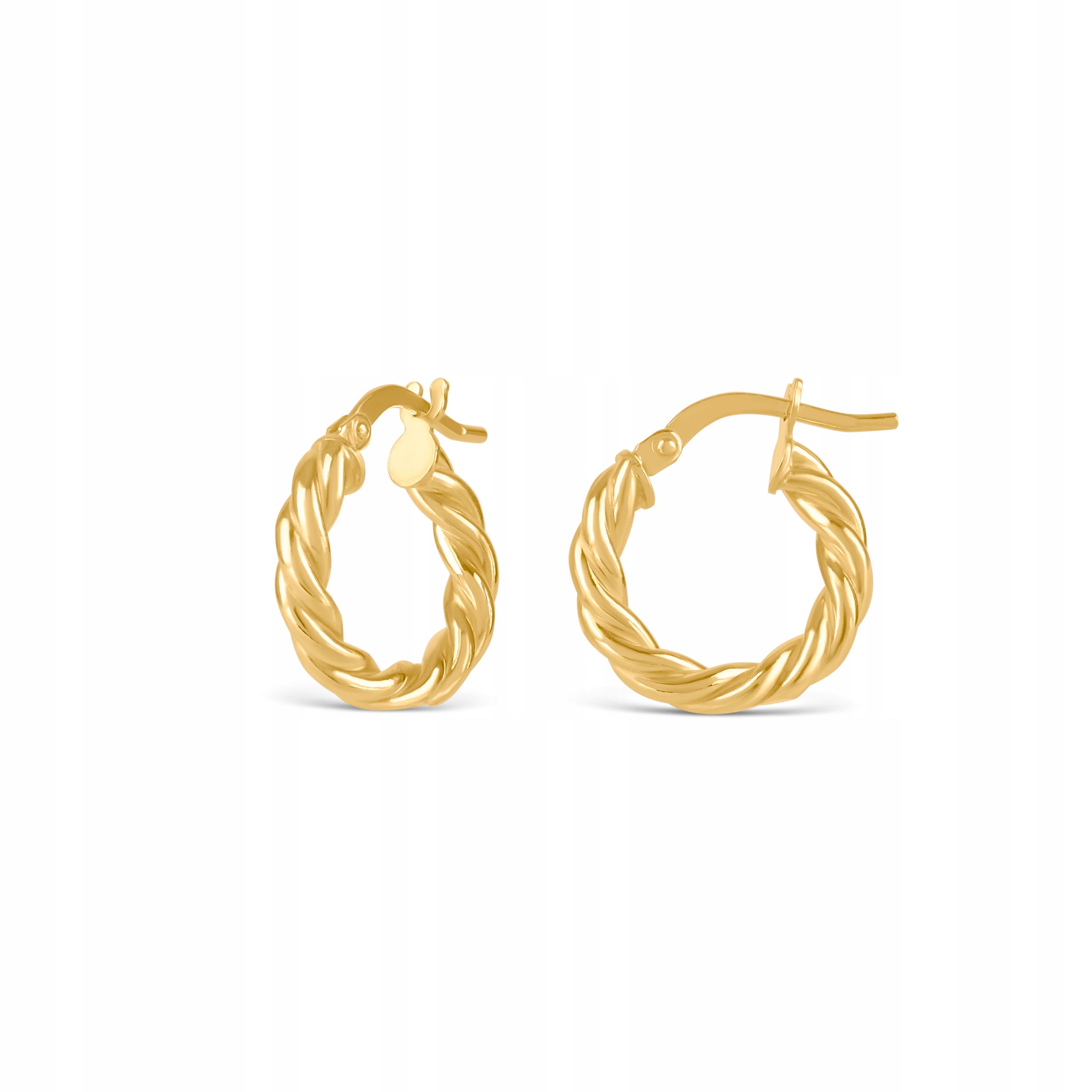 Kolczyki koła pozłacane Ania Kruk złote skręcane vintage 1,5 cm srebro 925