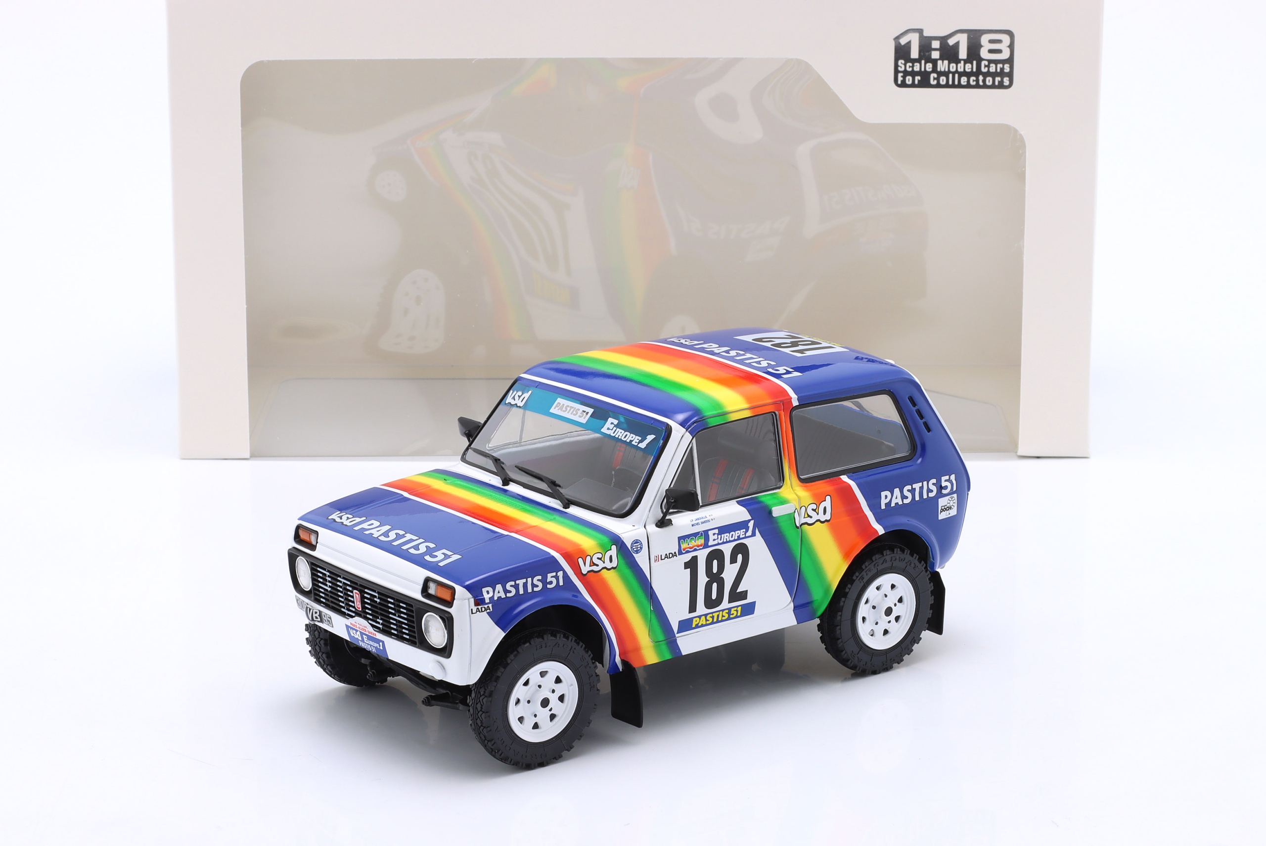 Solido Lada Niva #182 JP.Jabouille/M.Sardou Rallye Paříž – Dakar 1982 1:18