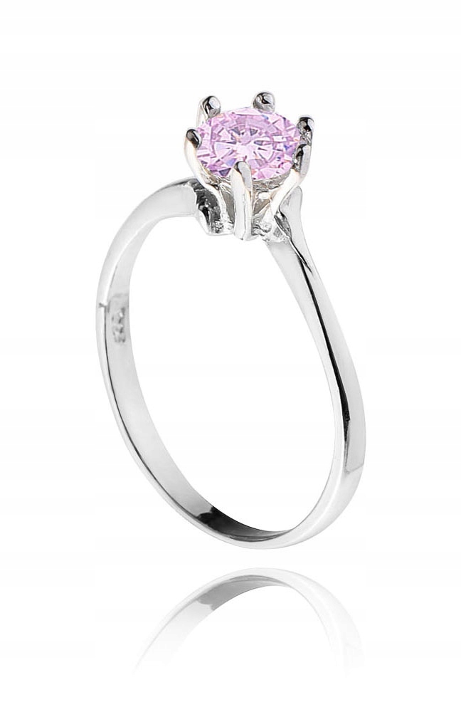 

Srebrny Pierścionek Z Różową Cyrkonią Rozmiar 14