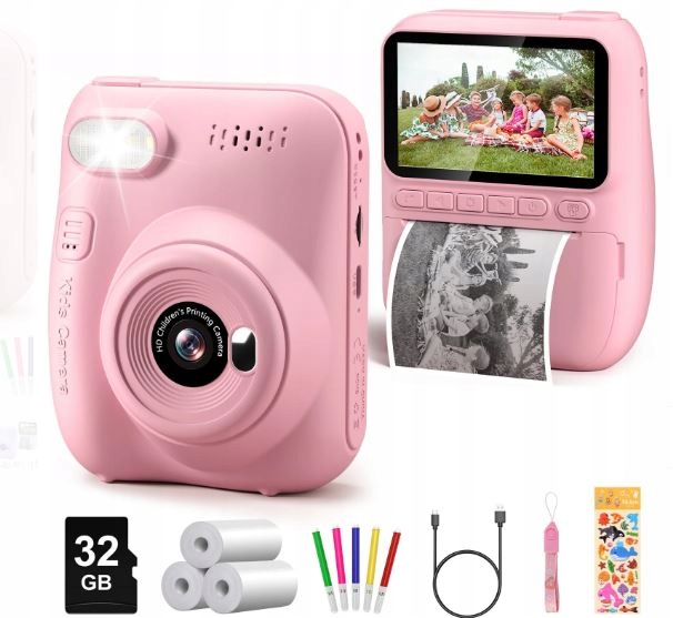 Instantní Fotoaparát Pro Děti S Tiskárnou Náplně, Barva Růžová