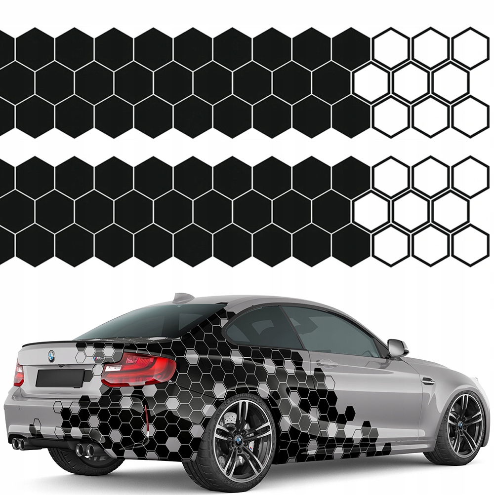 

Naklejki na Auto Motyw Hexagon 100 sztuk 15cm