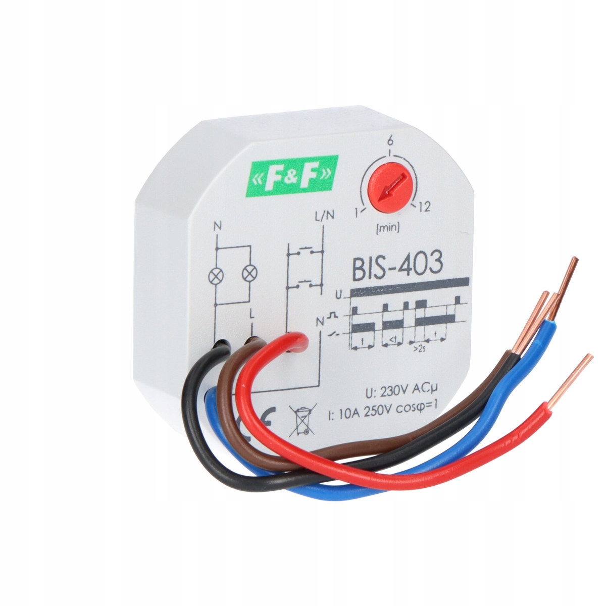Bistabilní relé s časovým spínačem pro montáž pod omítku BIS-4