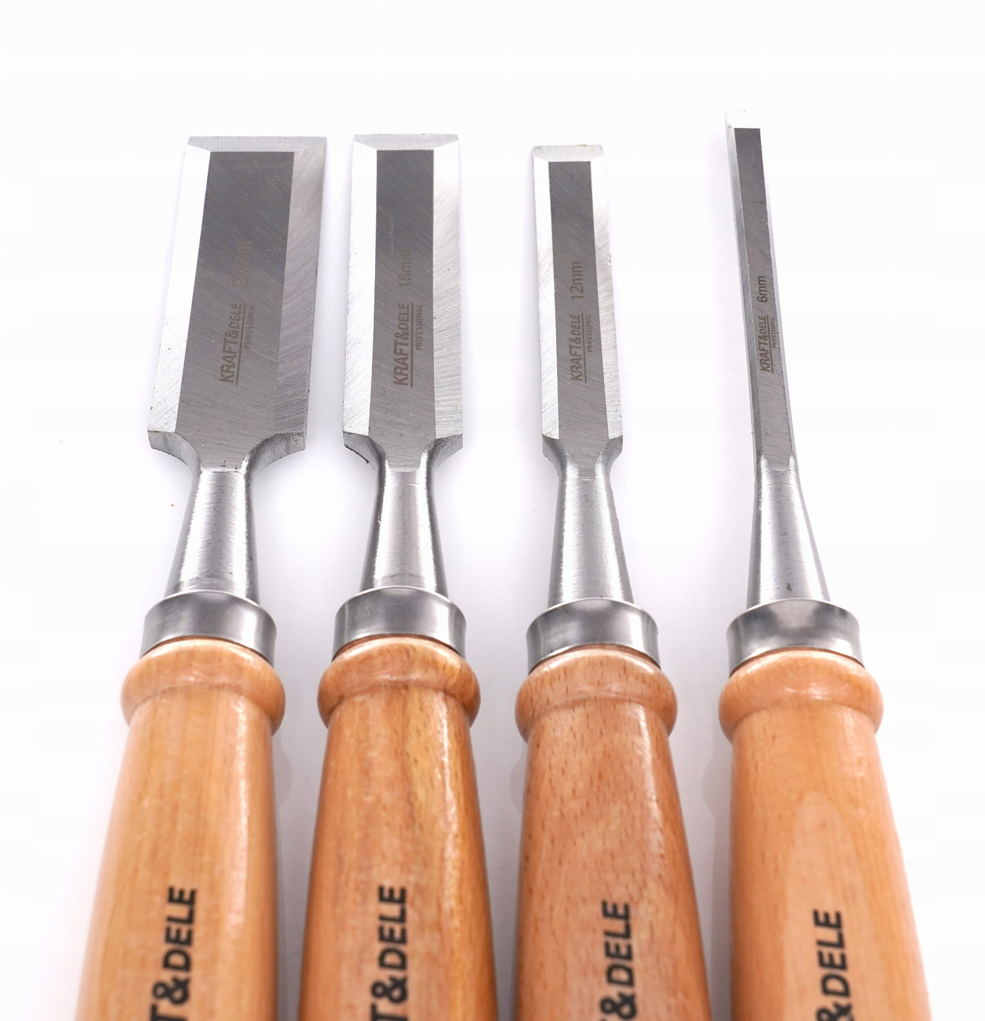 ZESTAW DŁUT STOLARSKICH 4 SZT: 6, 12, 18, 24 MM DREWNIANA RĄCZKA SOLIDNE Rodzaj dłuto