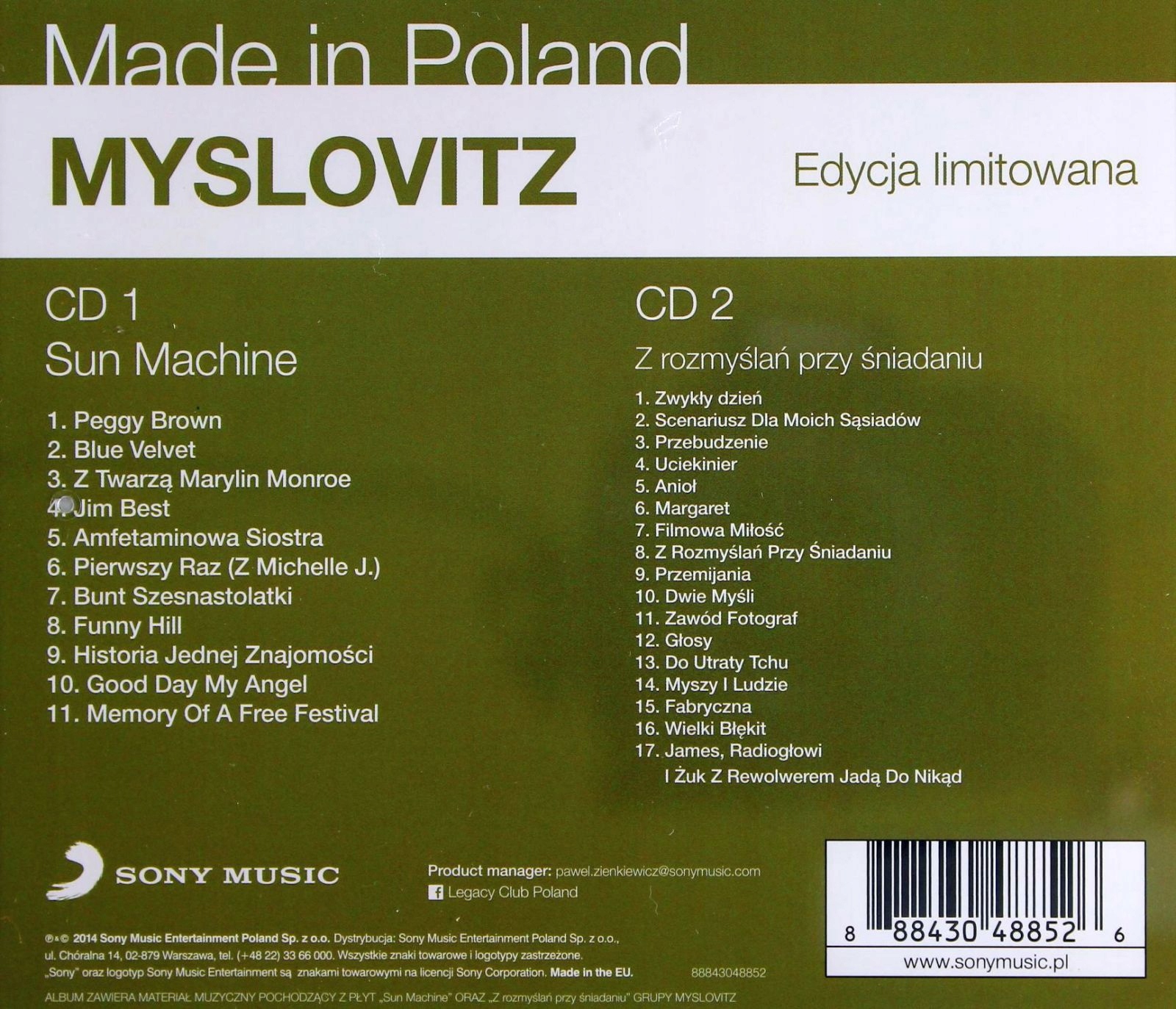 MYSLOVITZ: SUN MACHINE / Z ROZMYŚLAŃ PRZY ŚNIADANI Stan opakowania oryginalne