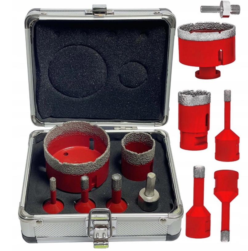 Zestaw Otwornic Diamentowych 6szt Wiertła Otwornice Do Gresu 6mm 68mm