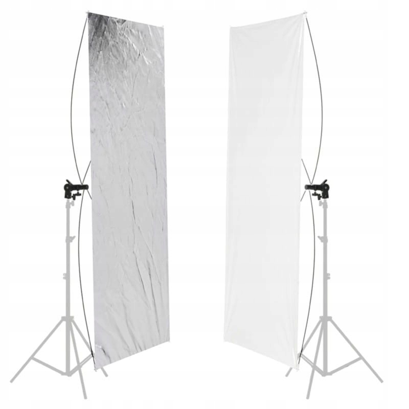 Blenda panelowa biało-srebrna 90x180cm Mitoya do montażu na statywie