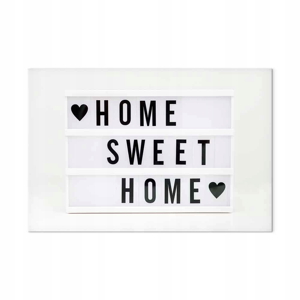 Obraz na plátně plátno Tabule Cinema Light Box Nápis Domov Srdce 120x80cm
