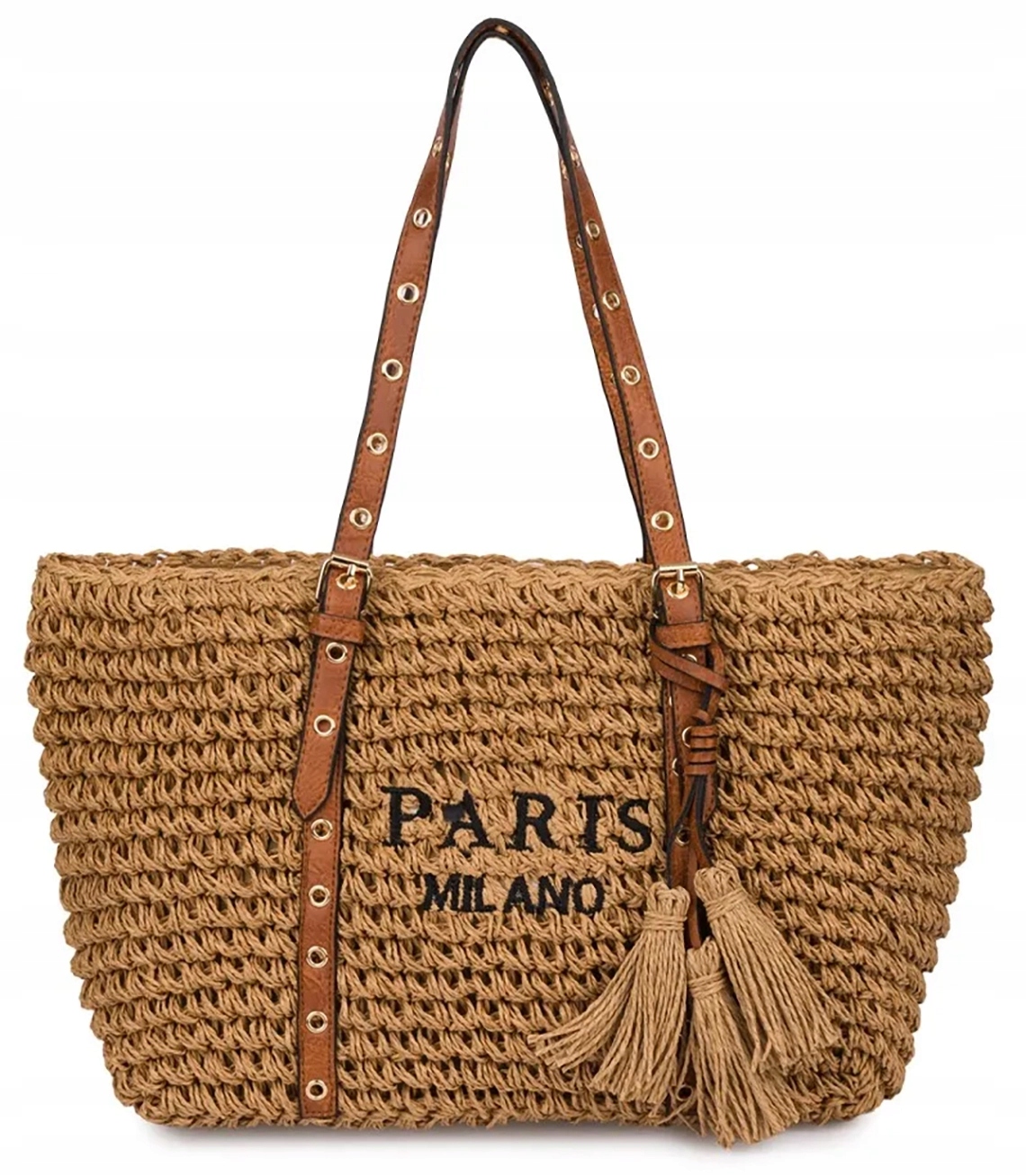 Stylová boho kabelka s ozdobnými cvočky a střapci unisize