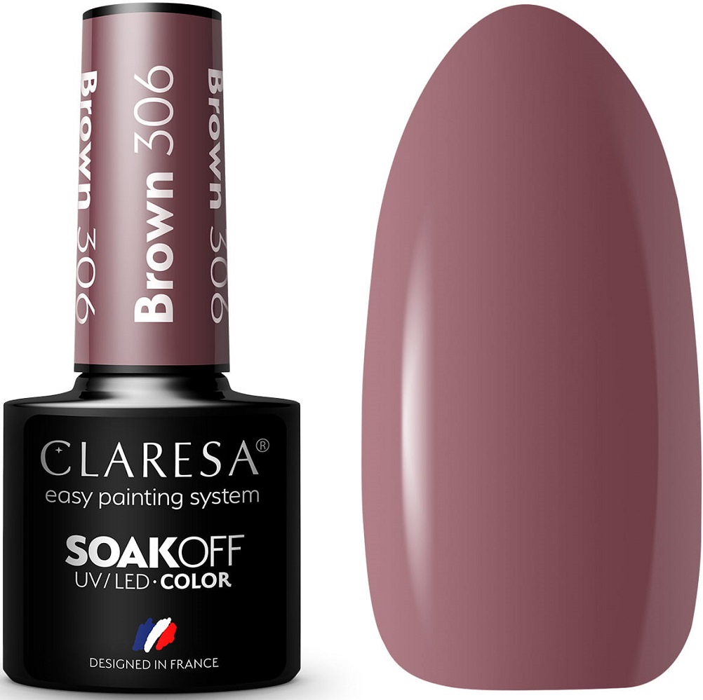 

Claresa Lakier Hybrydowy Brown 306 Nude Brązowy