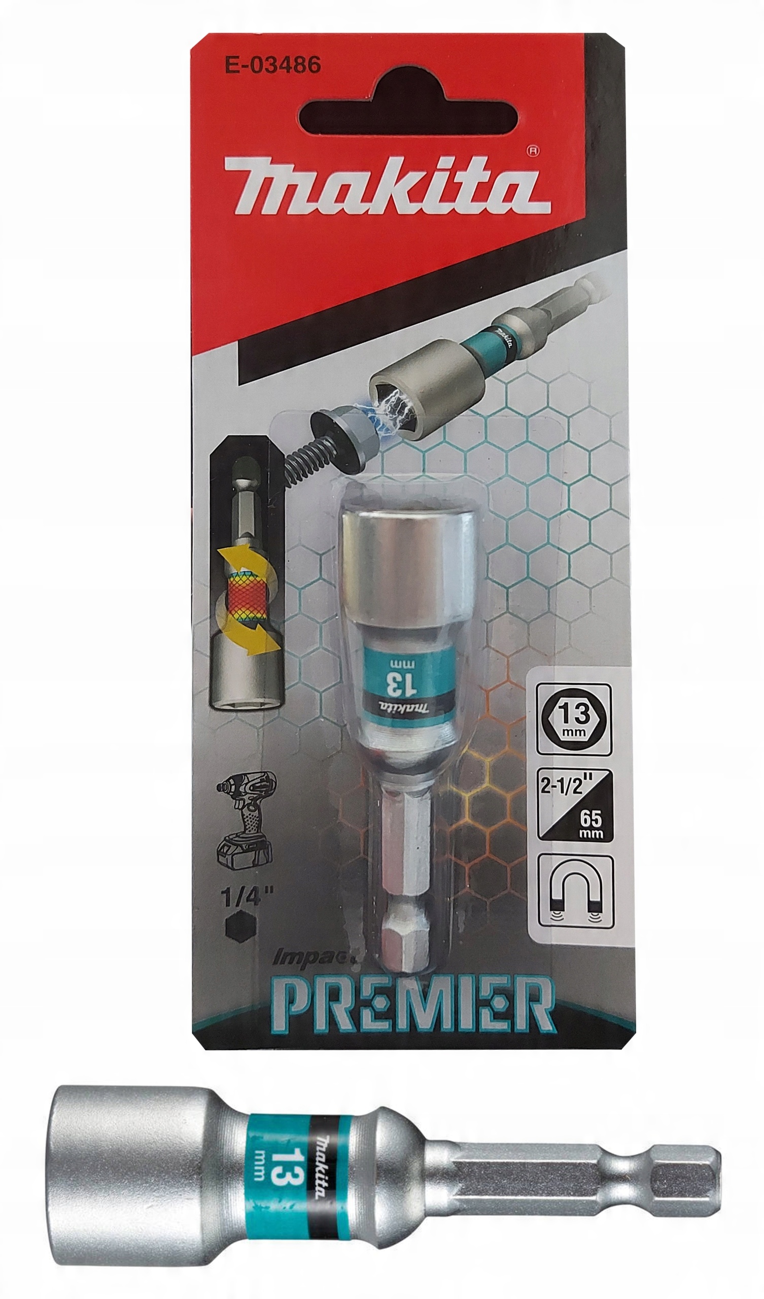 

Udarowy klucz nasadowy 13mm 1/4'' Farmer Makita