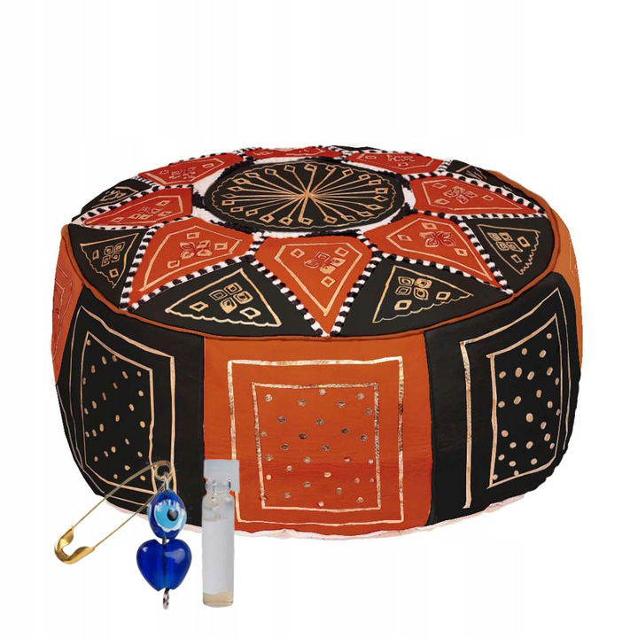 UROKLIWA MAROKAŃSKA PUFA DO SIEDZENIA ZE SKÓRY