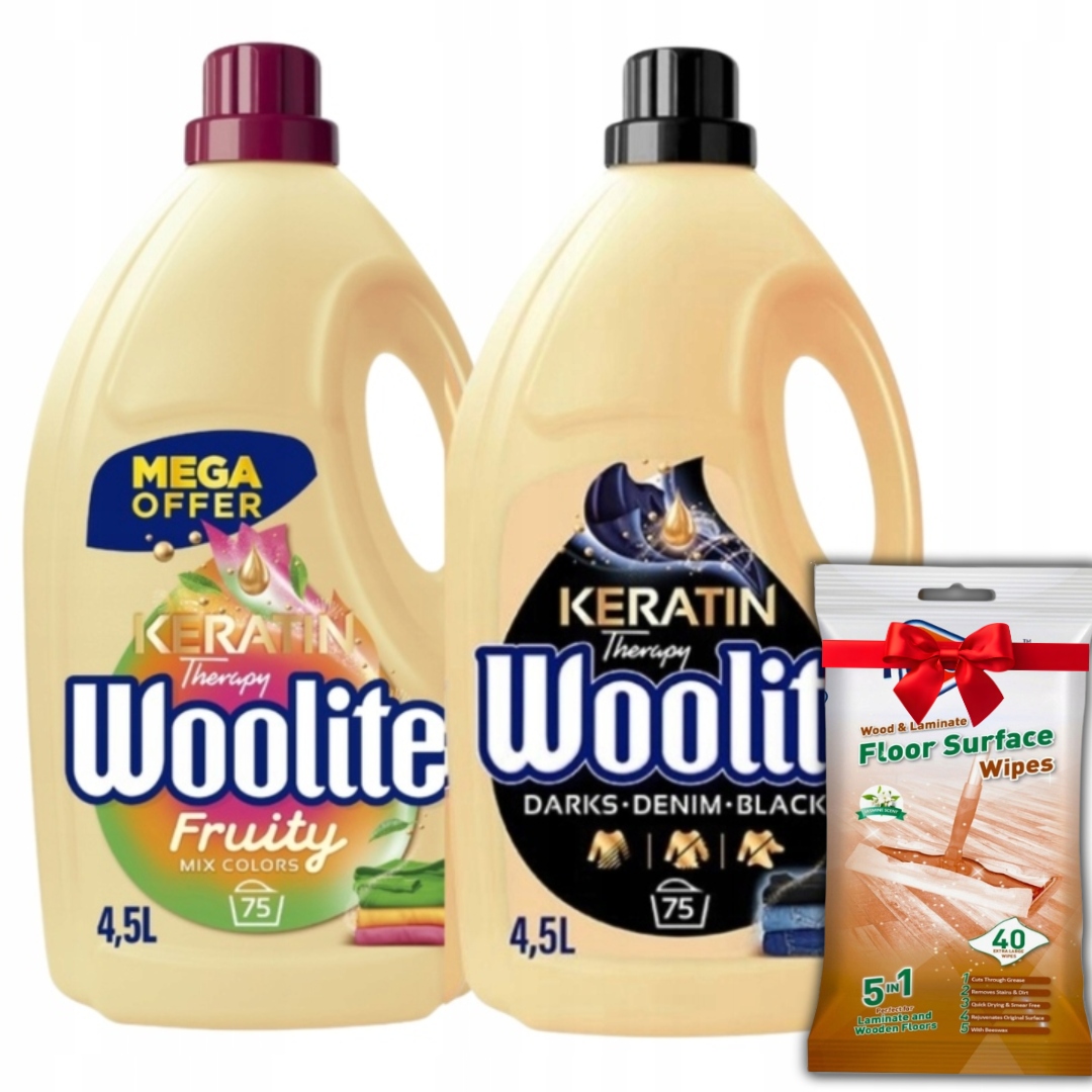 Woolite Tekutý prací prostředek Color Black 2x4,5 l (150 praní) Dárek
