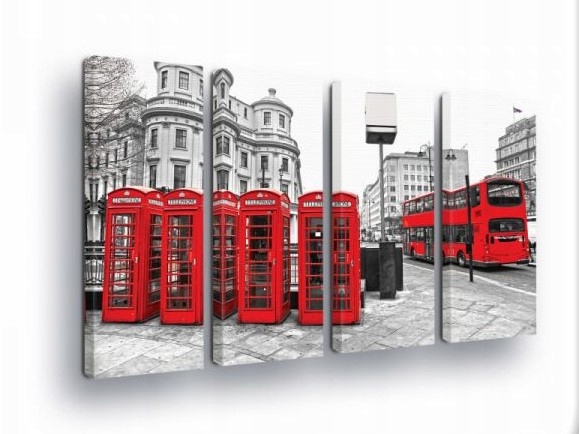 Obraz 120x80 Londýn červené autobusové búdky Anglicko mesto architektúra farba