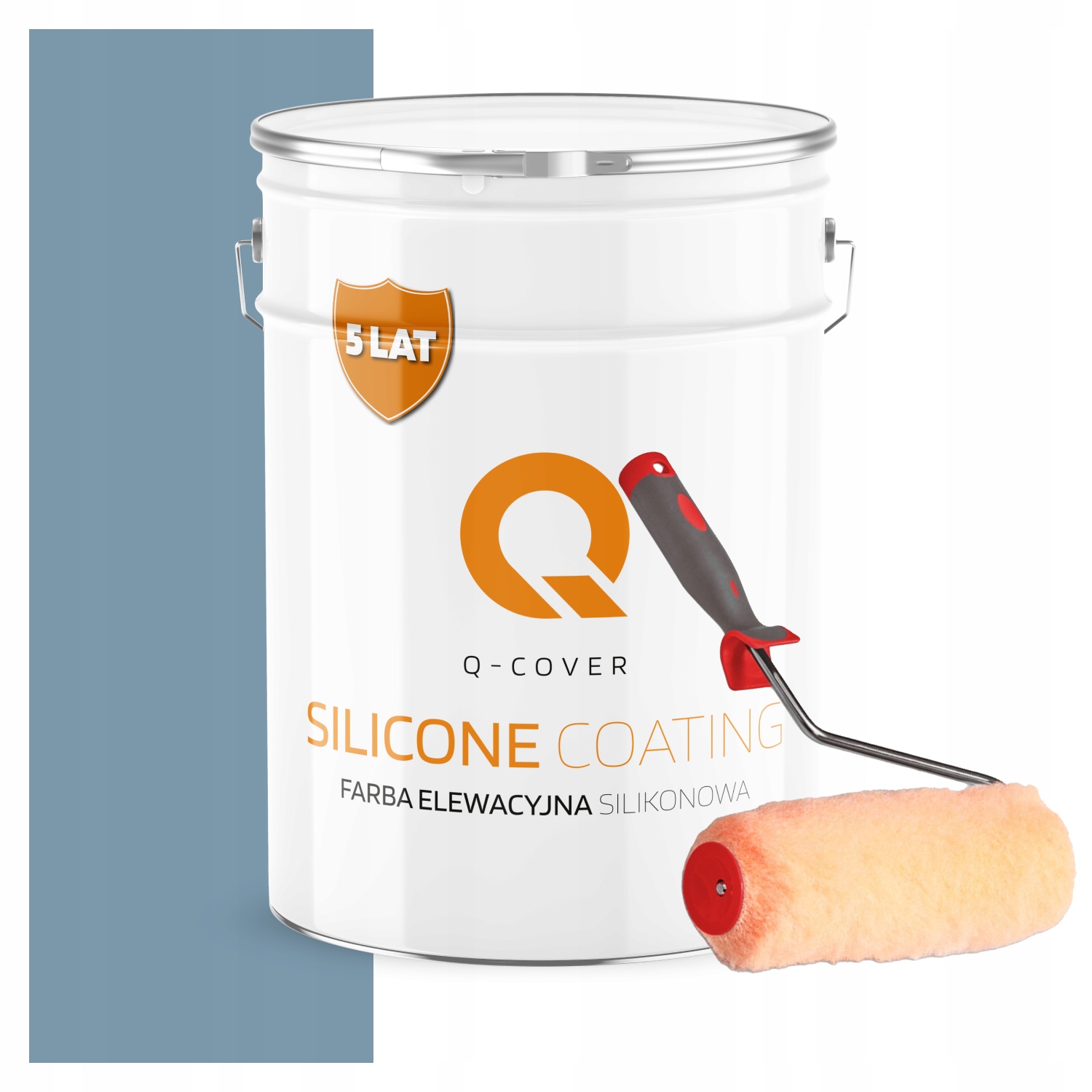 Fasádna silikónová vonkajšia farba na omietku 10L, farba modrá valček