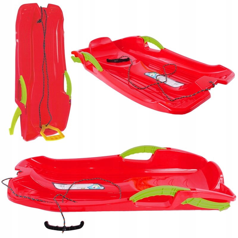 Sanki plastikowe z hamulcem | Sanki HORNET do ślizgania ŚLIZG linka CE RED