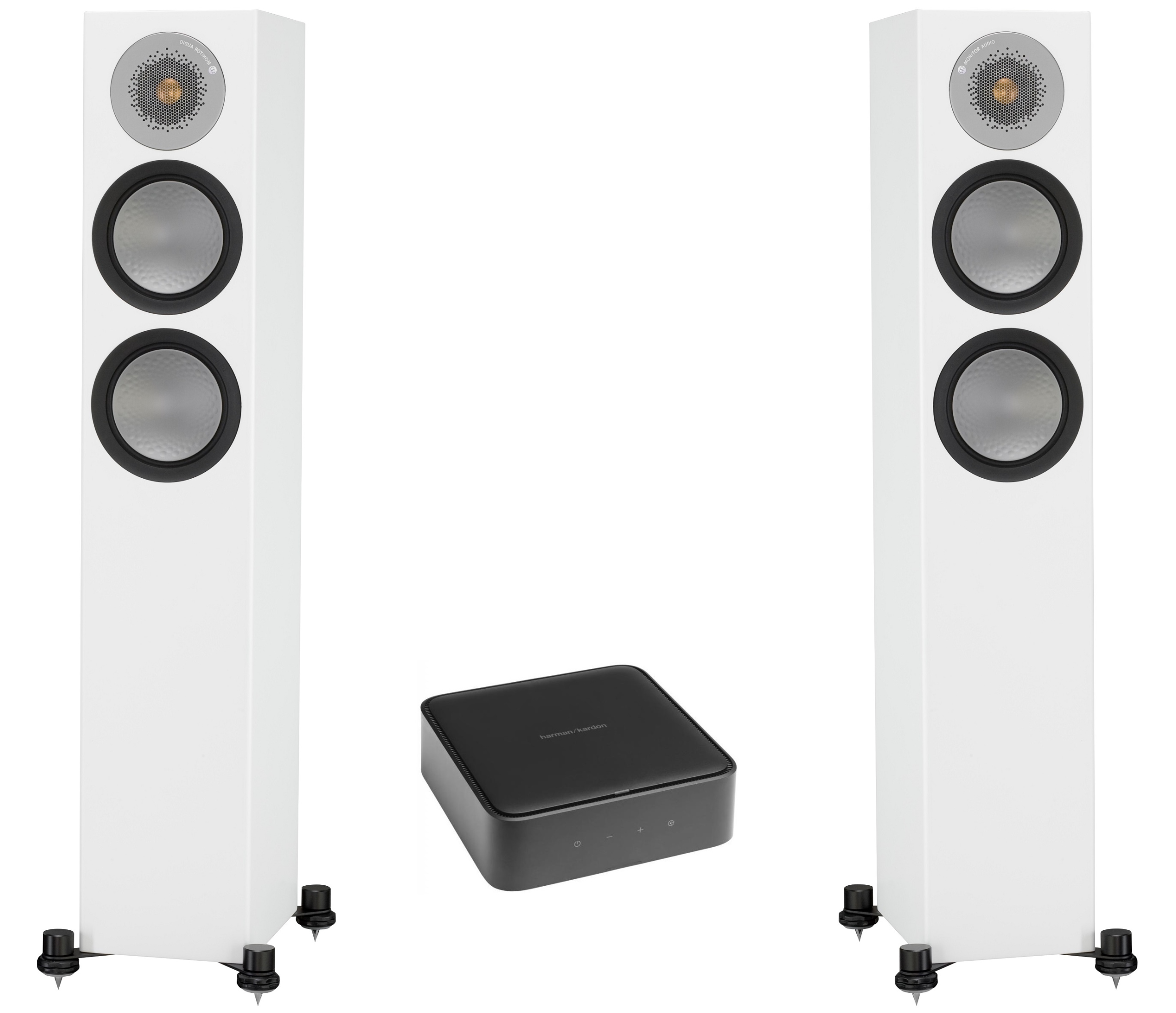 Monitor Audio Stříbrný 200 Satin White Harman Kardon Citation Amp Senzační