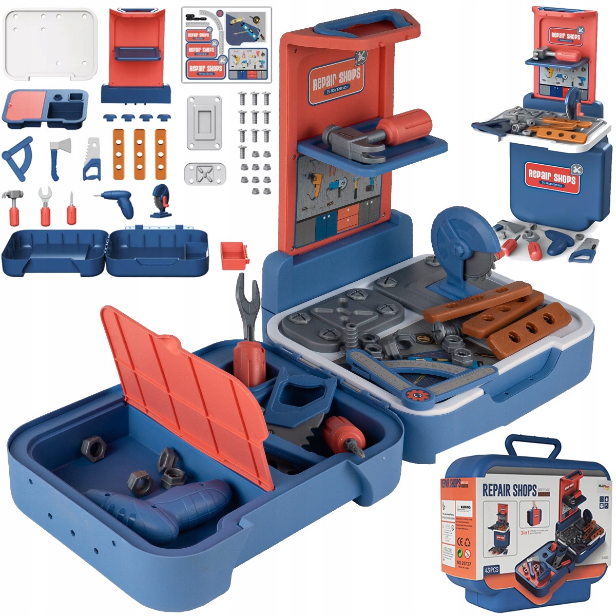 

Warsztat Małego Majsterkowicza Z Narzędziami 3w1