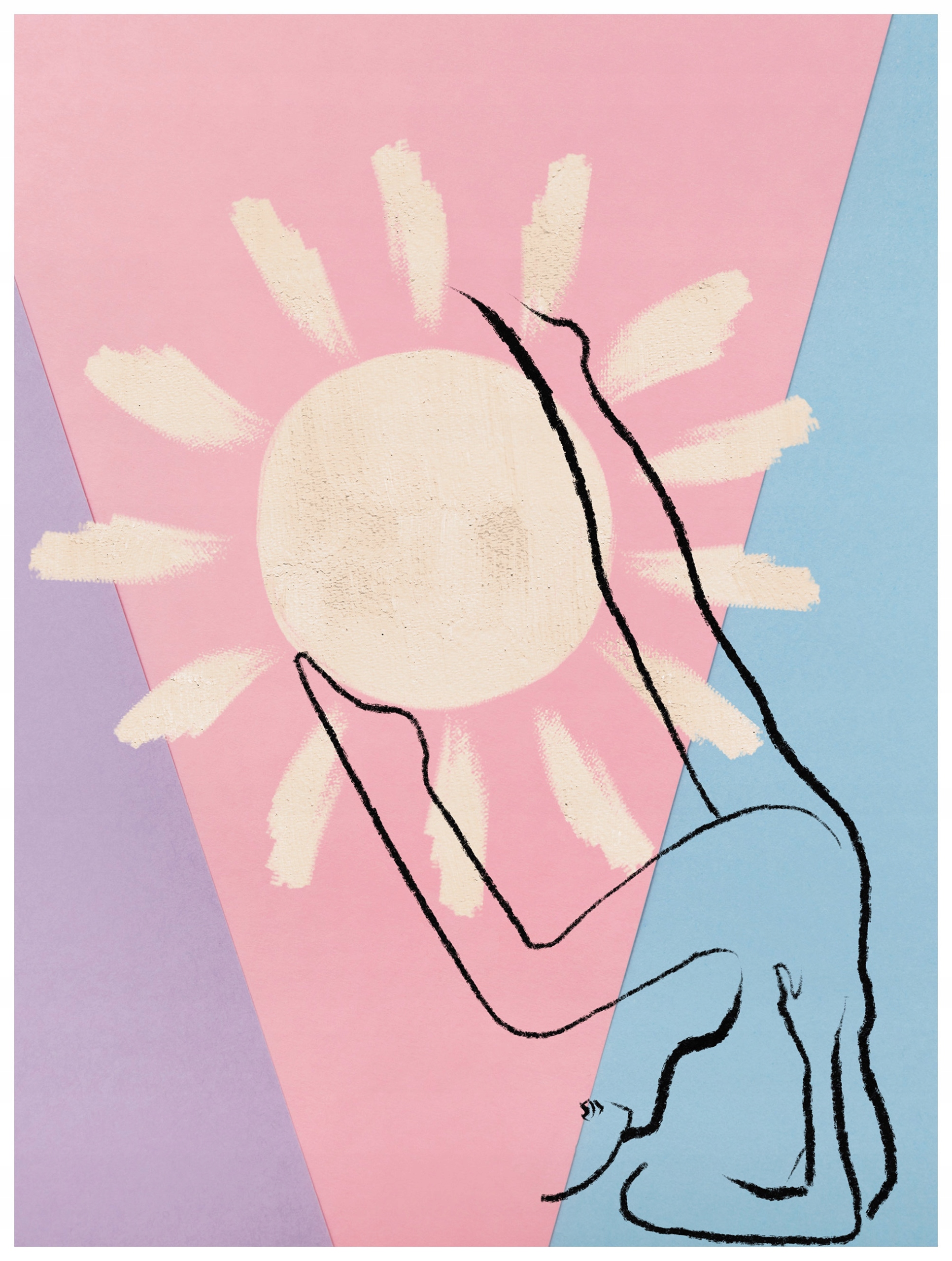 Fototapeta flizelina Yoga Relax Minimalismus Slunce Pastelové 184x254 lepidlo